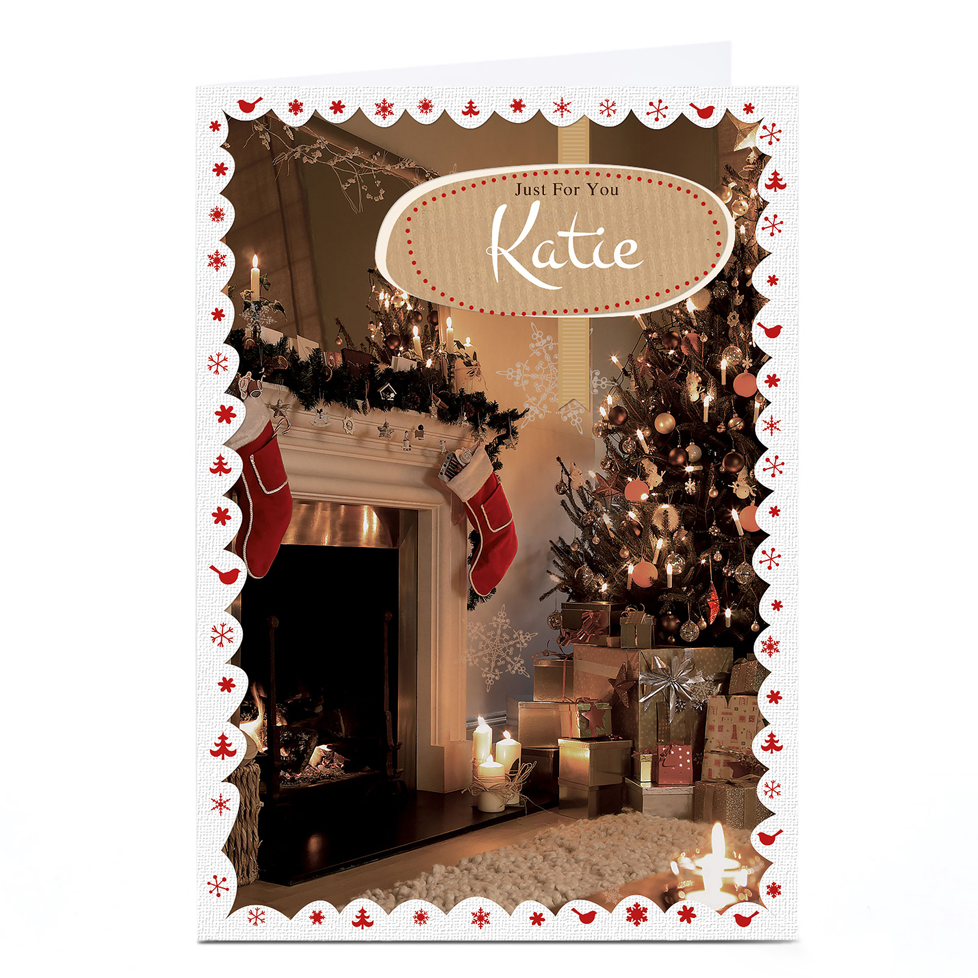 Personalised Christmas Card - Fireplace Scene