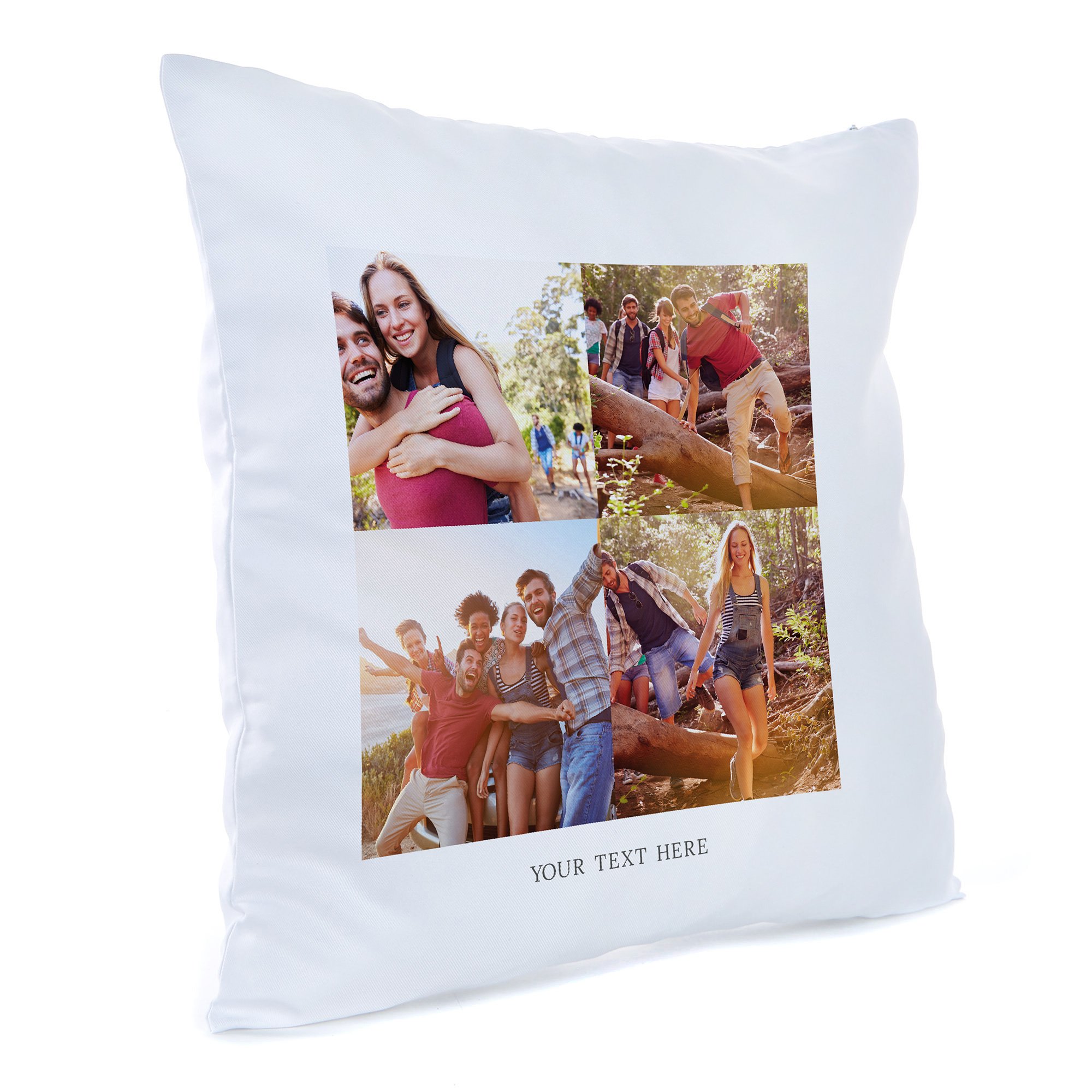 Personalised Photo Cushion - 4 Photos & Any Message