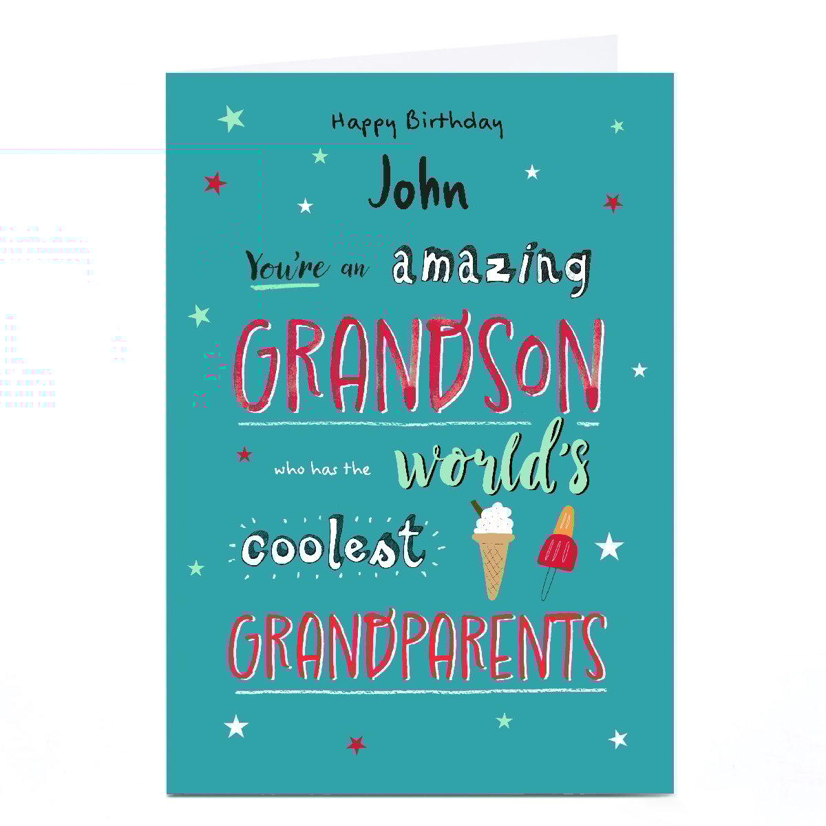 Personalised Cory Reid Birthday Card - Grandson From Coolest Grandparents