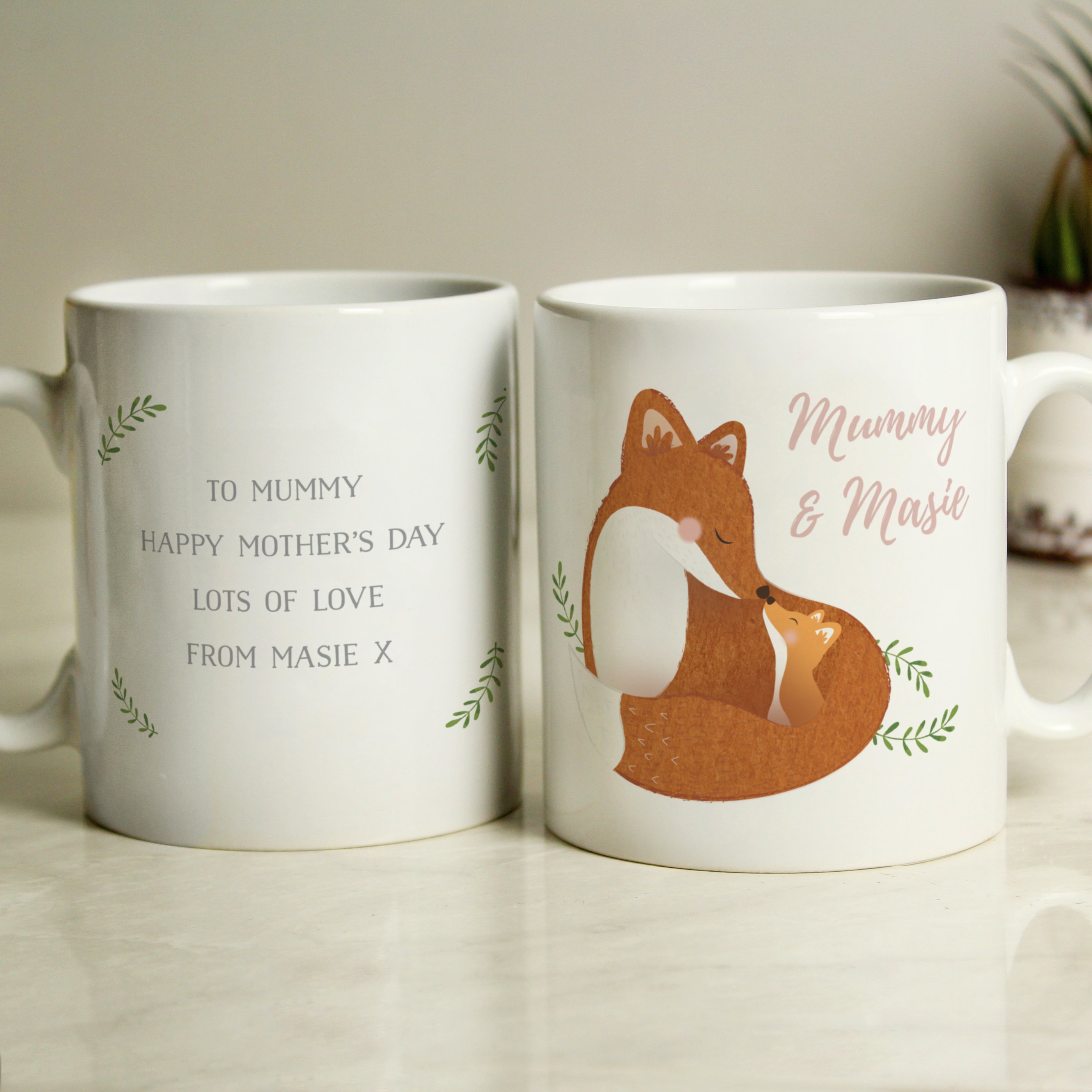 Personalised Mummy & Me Fox Mug
