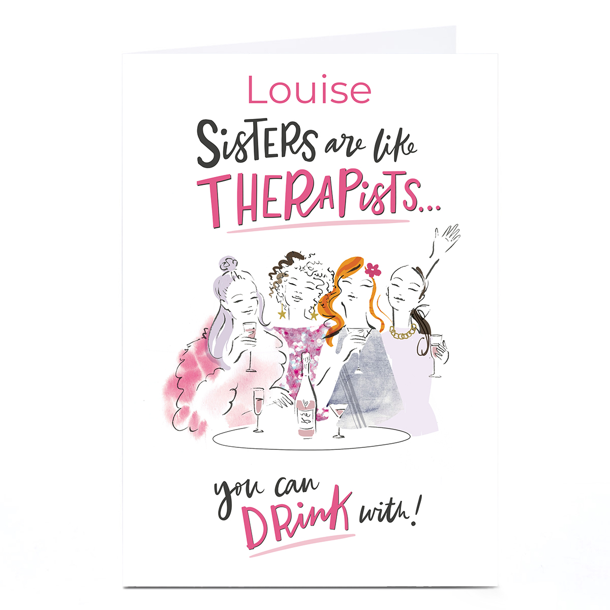 Personalised Girl Talk Card - Sisters Are Like Therapists