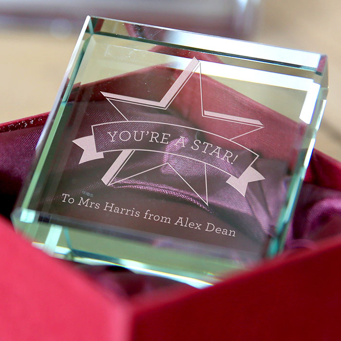 Personalised Engraved Glass Token - Star Teacher