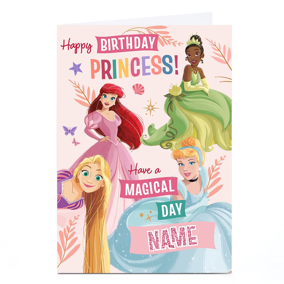 Personalised Disney Princesses Birthday Card - Magical Day, Any Name