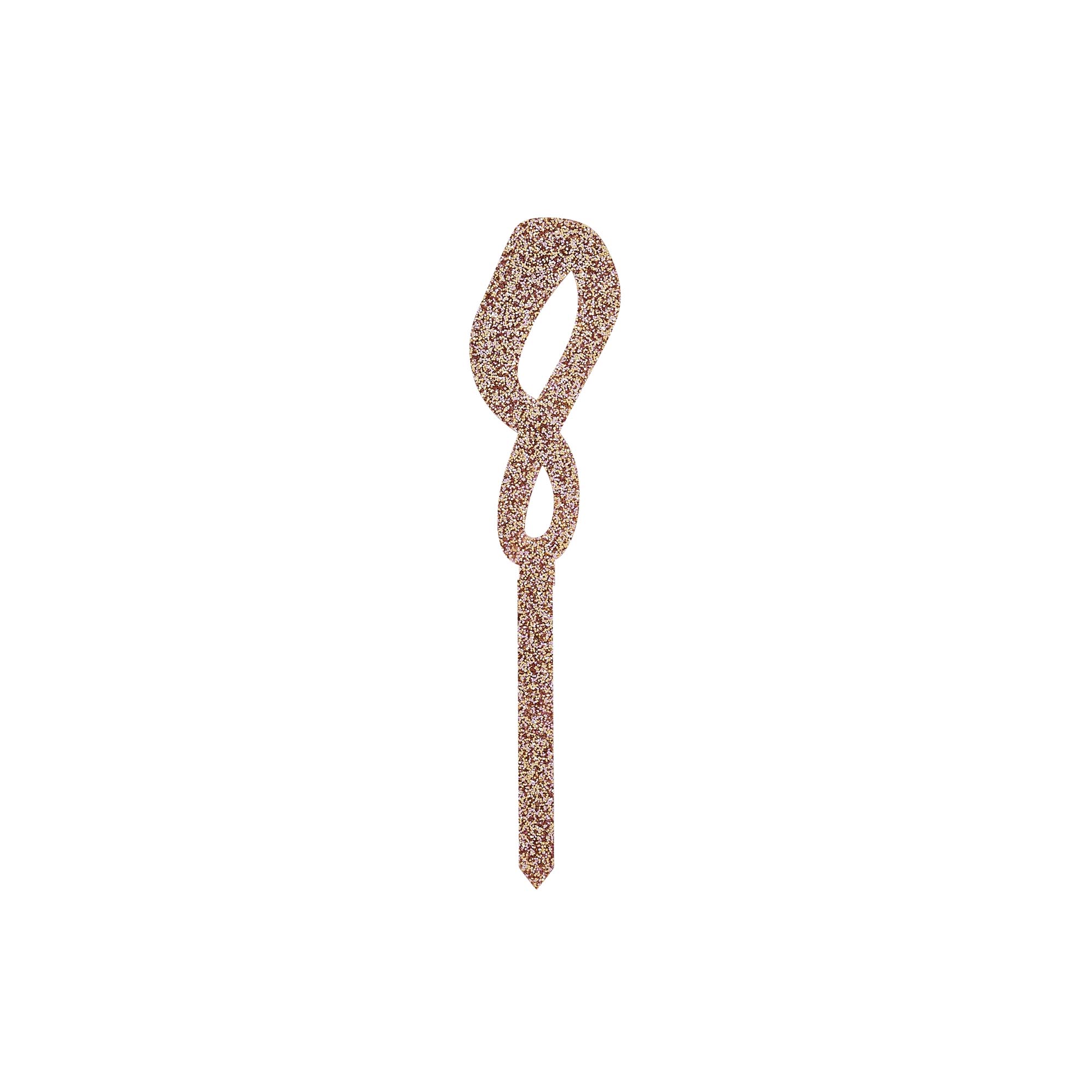 Metallic Rose Gold Number Glitter Acrylic Cake Topper (Numbers 0-9)