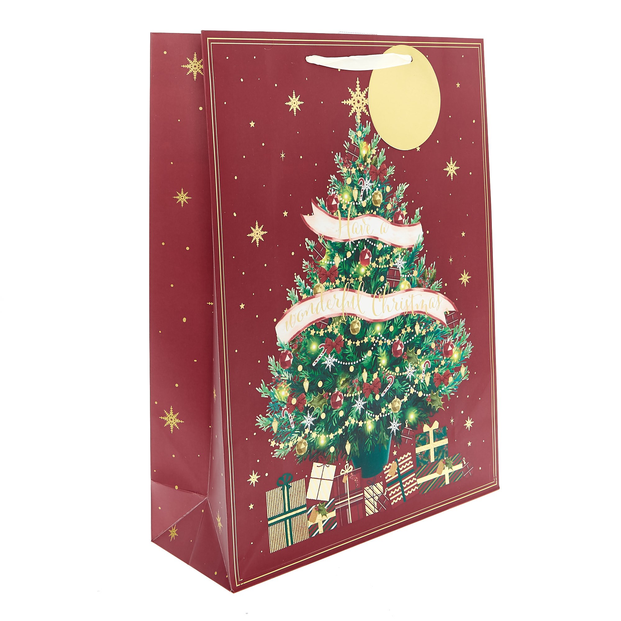 Extra Large Portrait Traditional Tree Christmas Gift Bag 