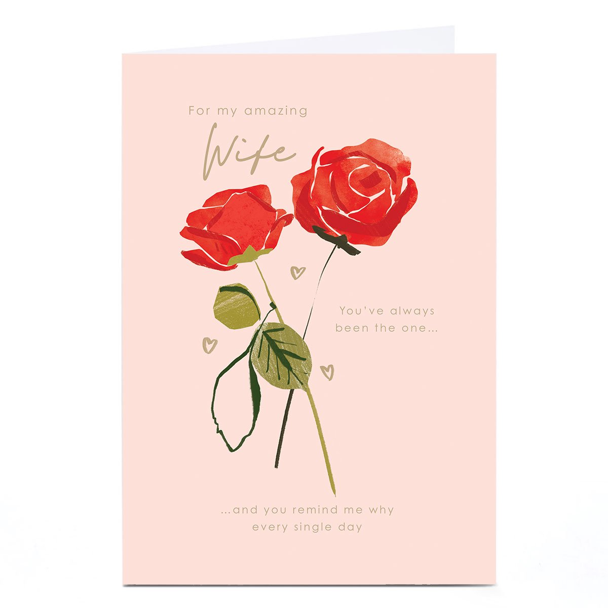 Personalised Valentine's Day Card - Red Roses You've Always Been The One, Wife
