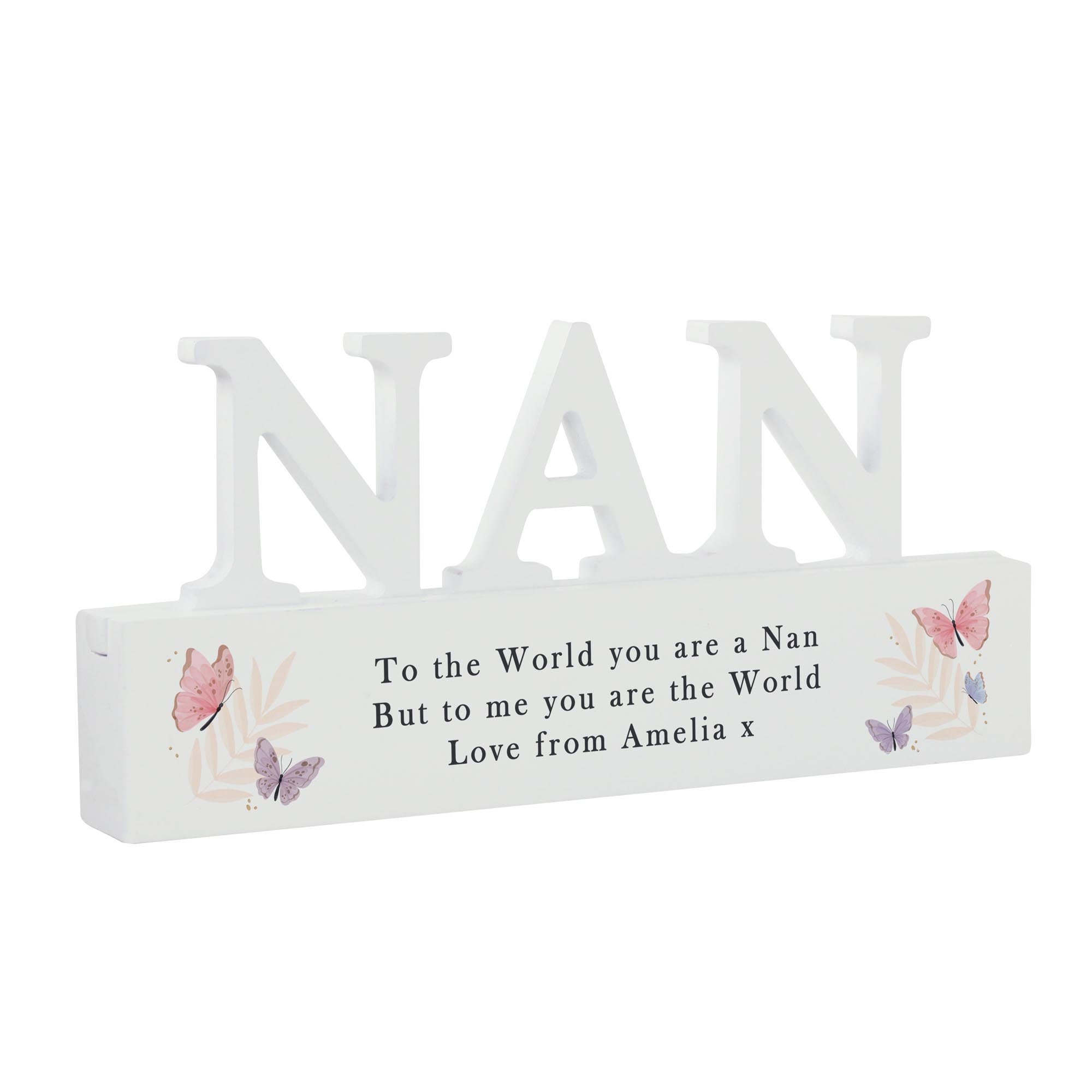 Personalised Butterfly Nan Ornament