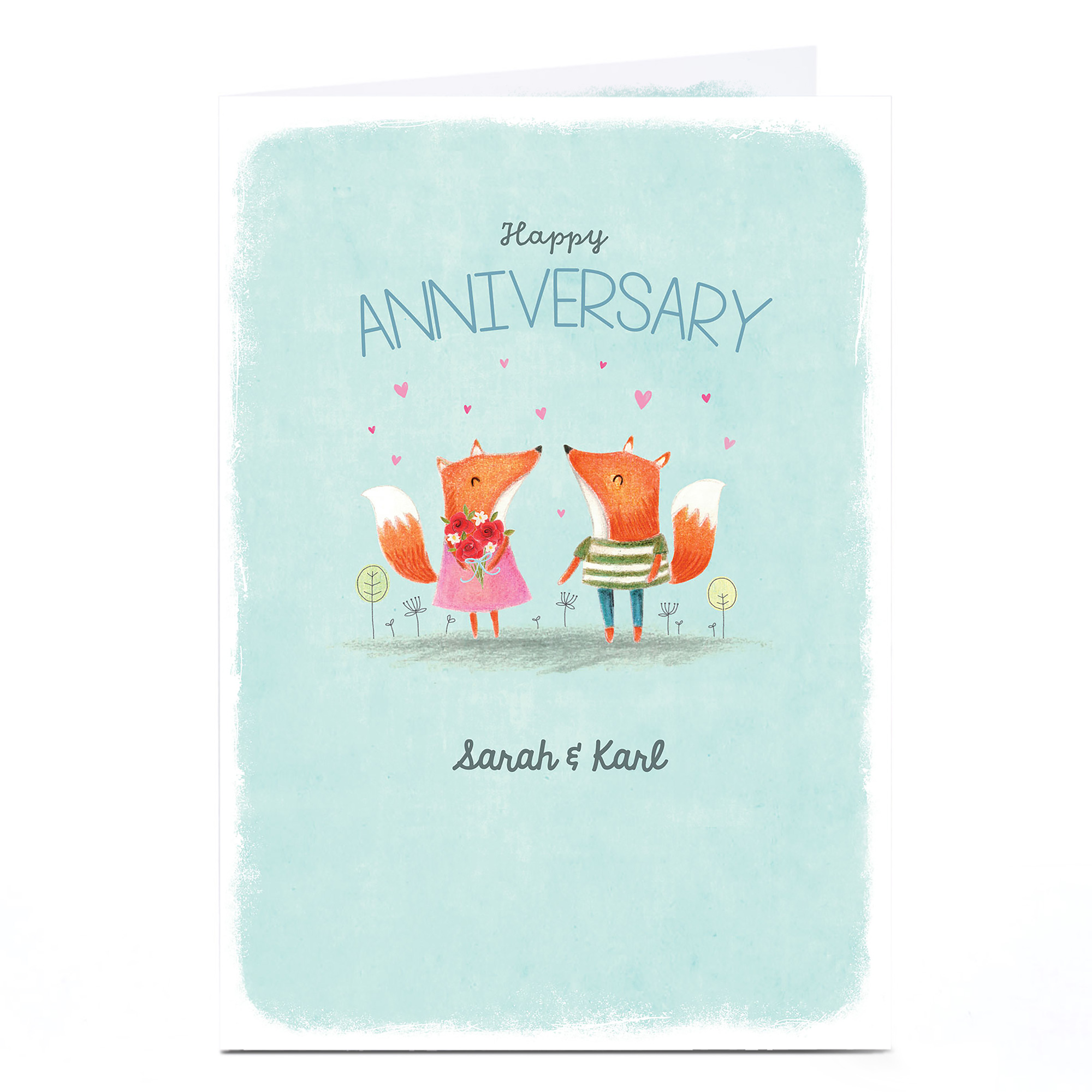 Personalised Card - Fox Couple
