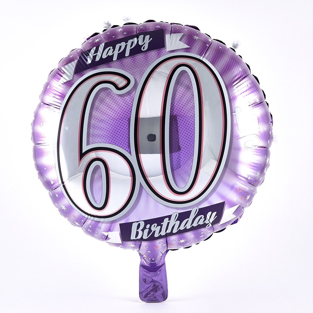 60th Birthday Purple Foil Helium Balloon