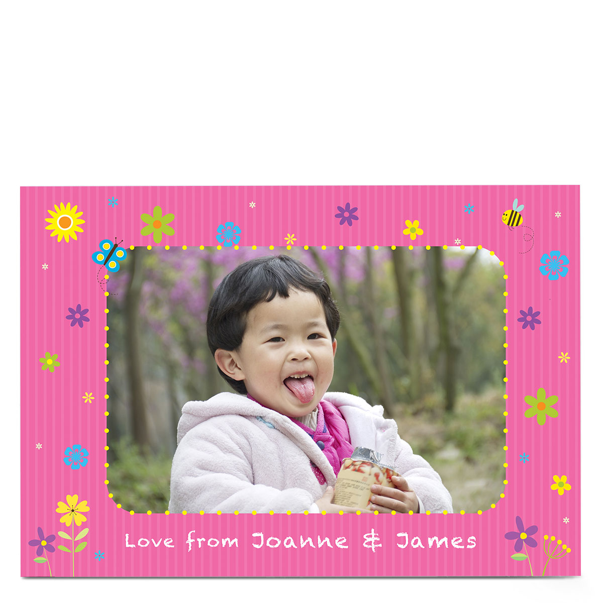 Photo Card - Pink Floral Frame