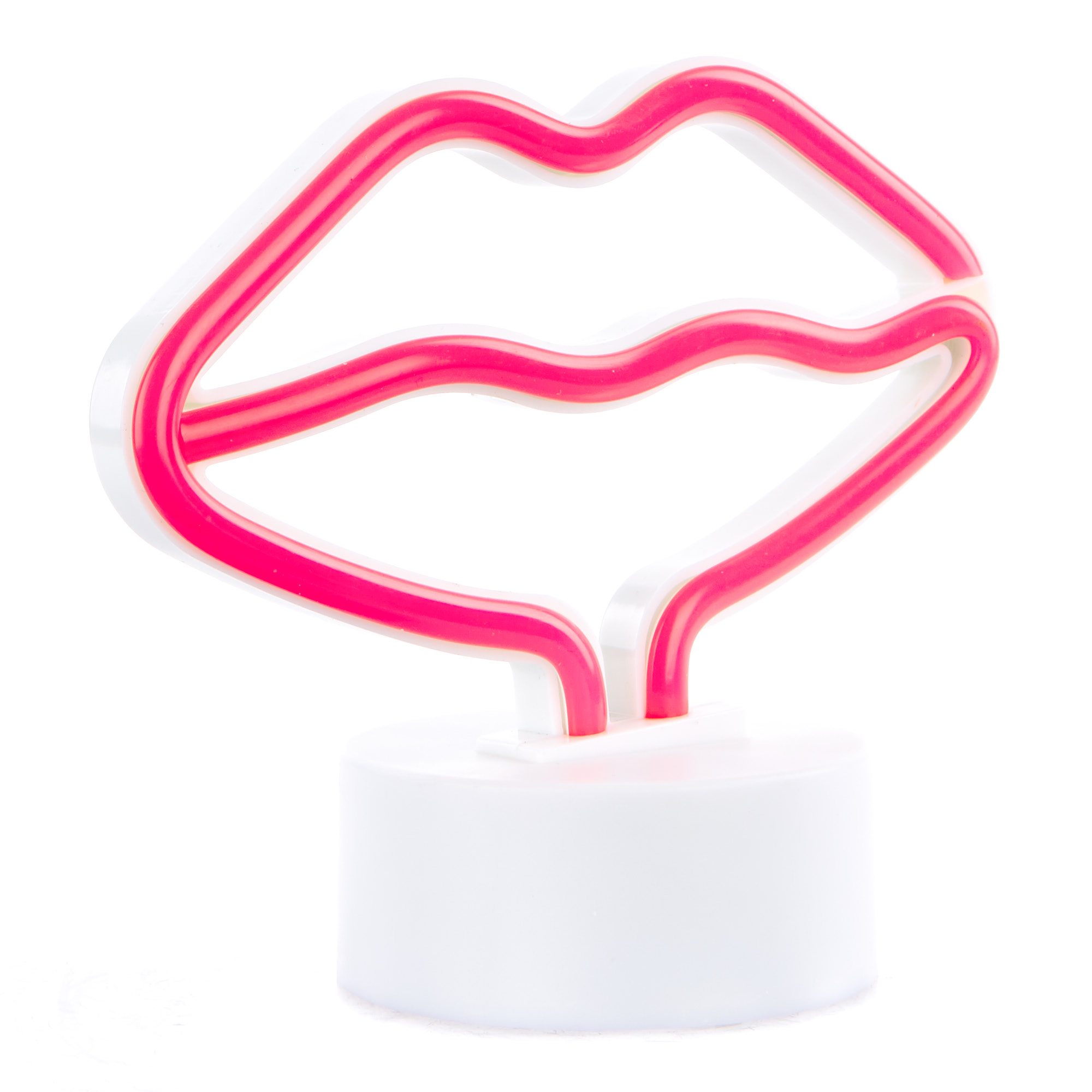 Neon Pink Lips Light-Up Sign