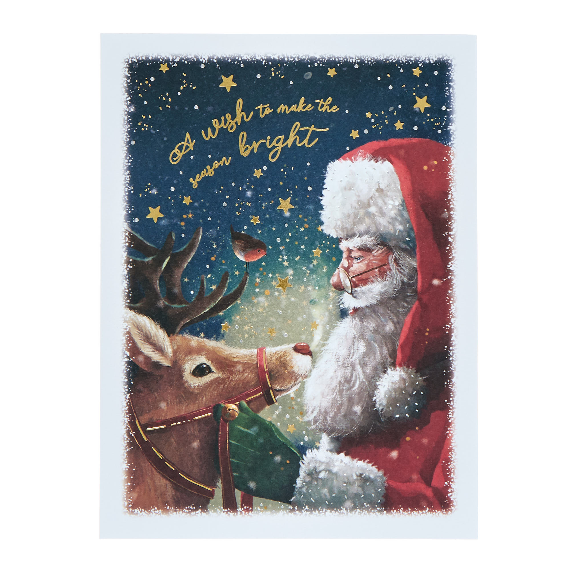 10 Deluxe Boxed Charity Christmas Cards - Traditional Santa (2 Designs) 