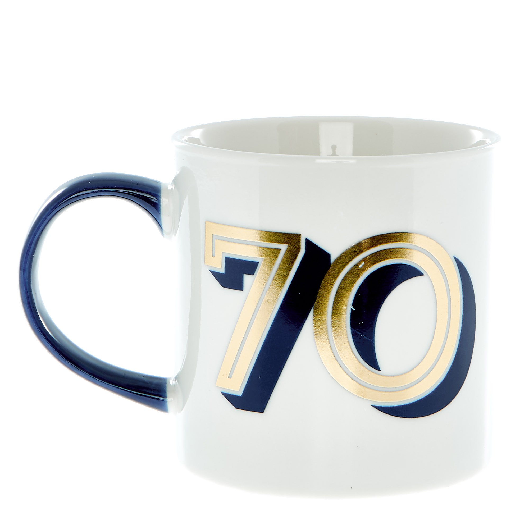 70th Birthday Mug In A Box - Blue & Gold 