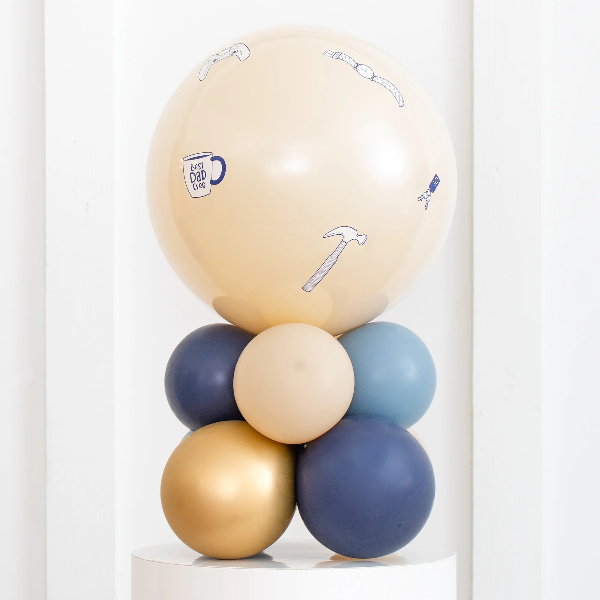 Happy Father's Day Bubble Balloon Stack - Delivered Inflated!