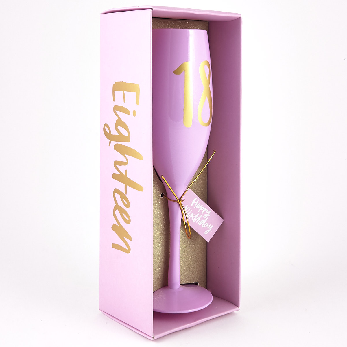 18th Birthday Large Pink Champagne Flute