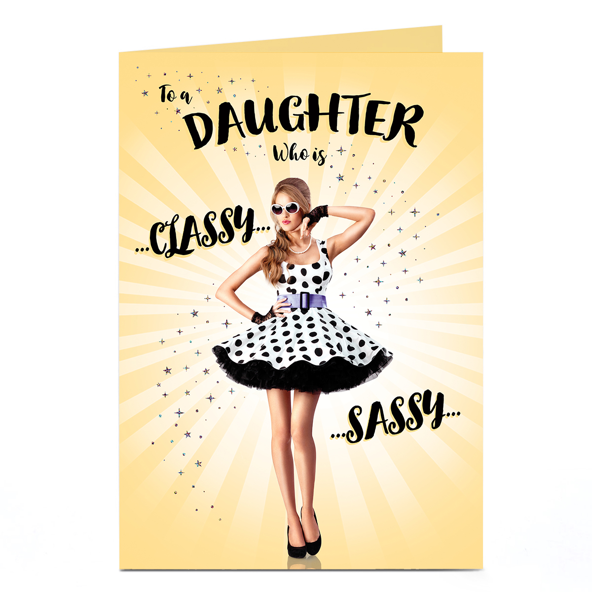 Birthday Card - Sassy Classy Polka Dots, Daughter