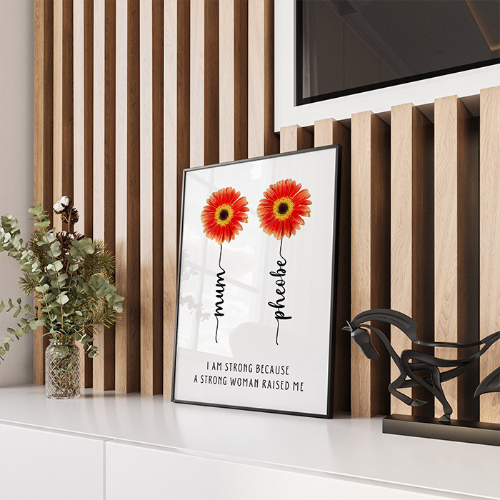Personalised Strong Woman Flower Print