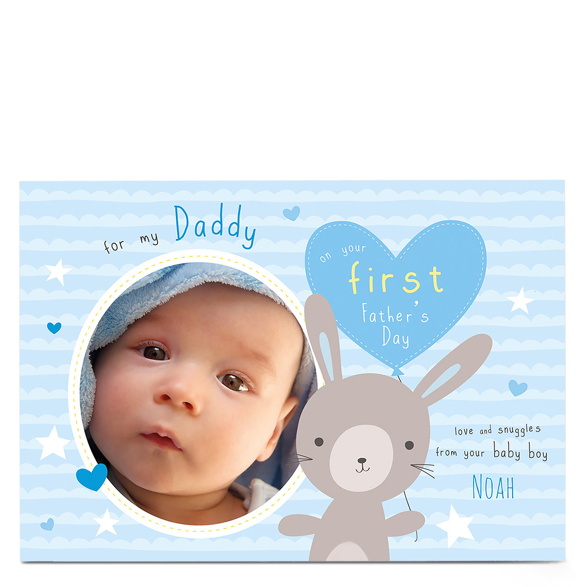 Photo Upload Father's Day Card - On Your First Father's Day, Boy