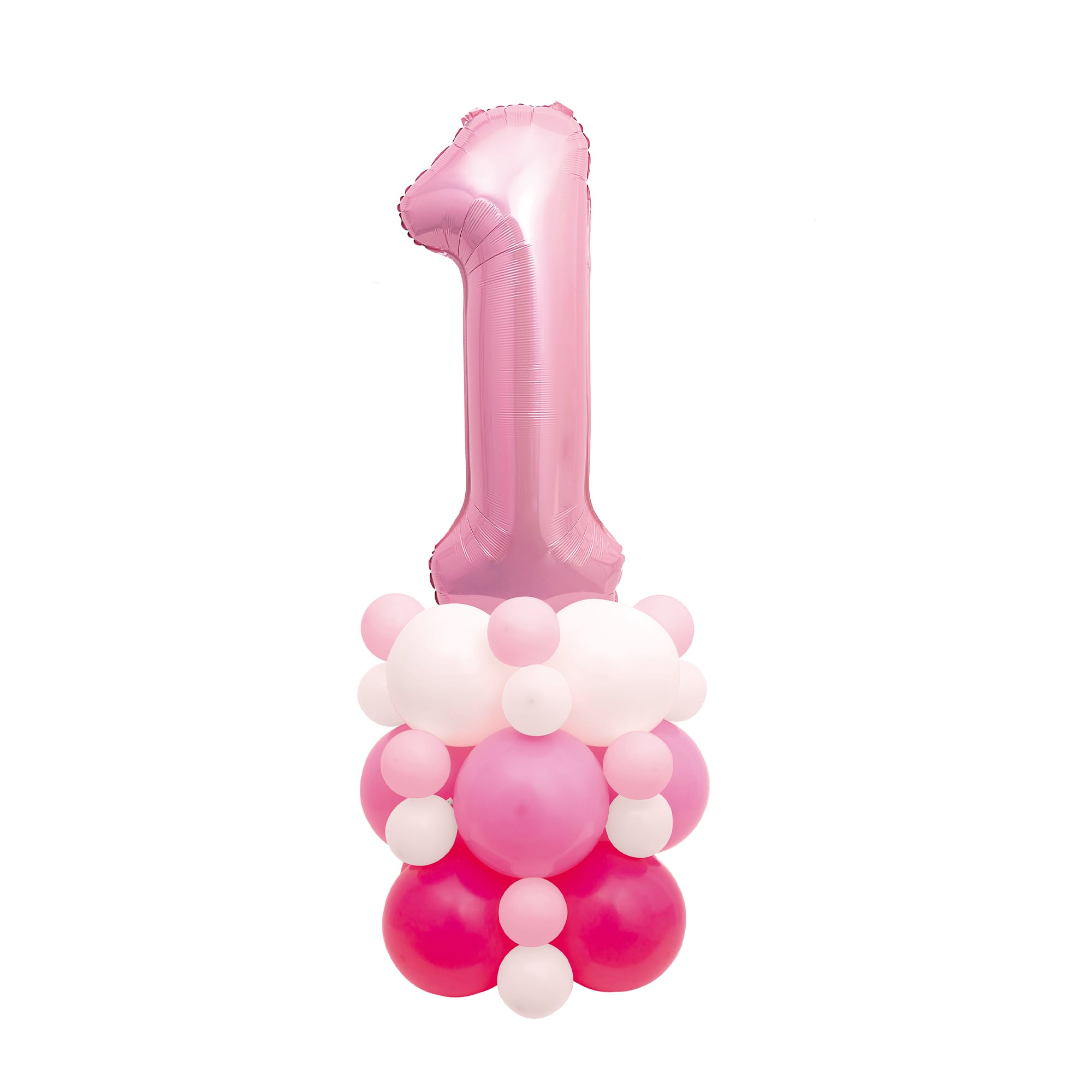 Pink 51-Inch Age 1 Air-Fill Balloon Stack Set