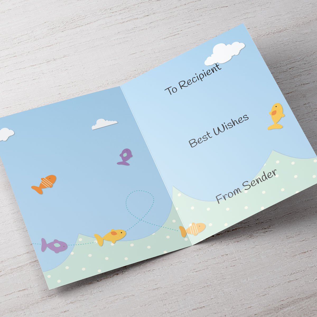 Personalised 4th Birthday Card - Fishies In The Sea
