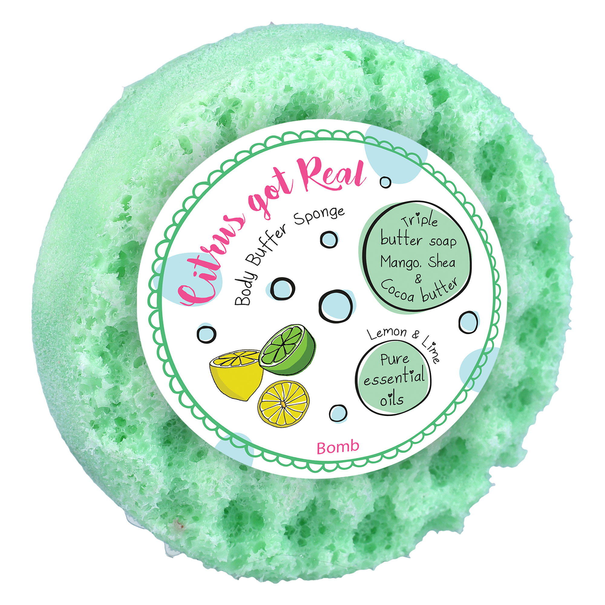 Bomb Cosmetics Citrus Got Real Body Buffer Soap Sponge