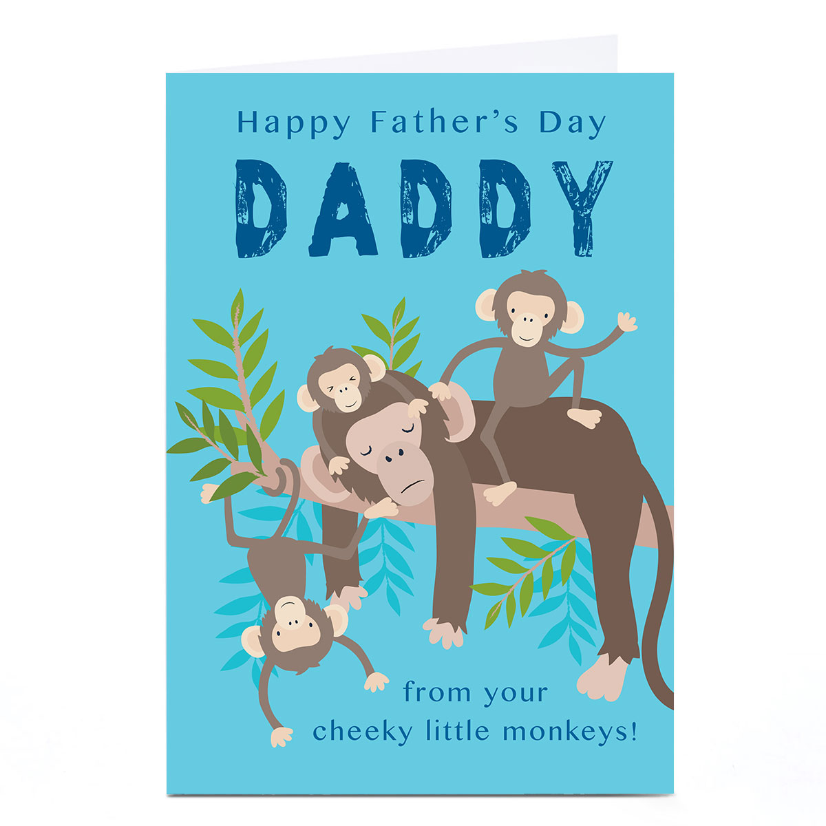 Personalised Klara Hawkins Father's Day Card - Cheeky Little Monkeys