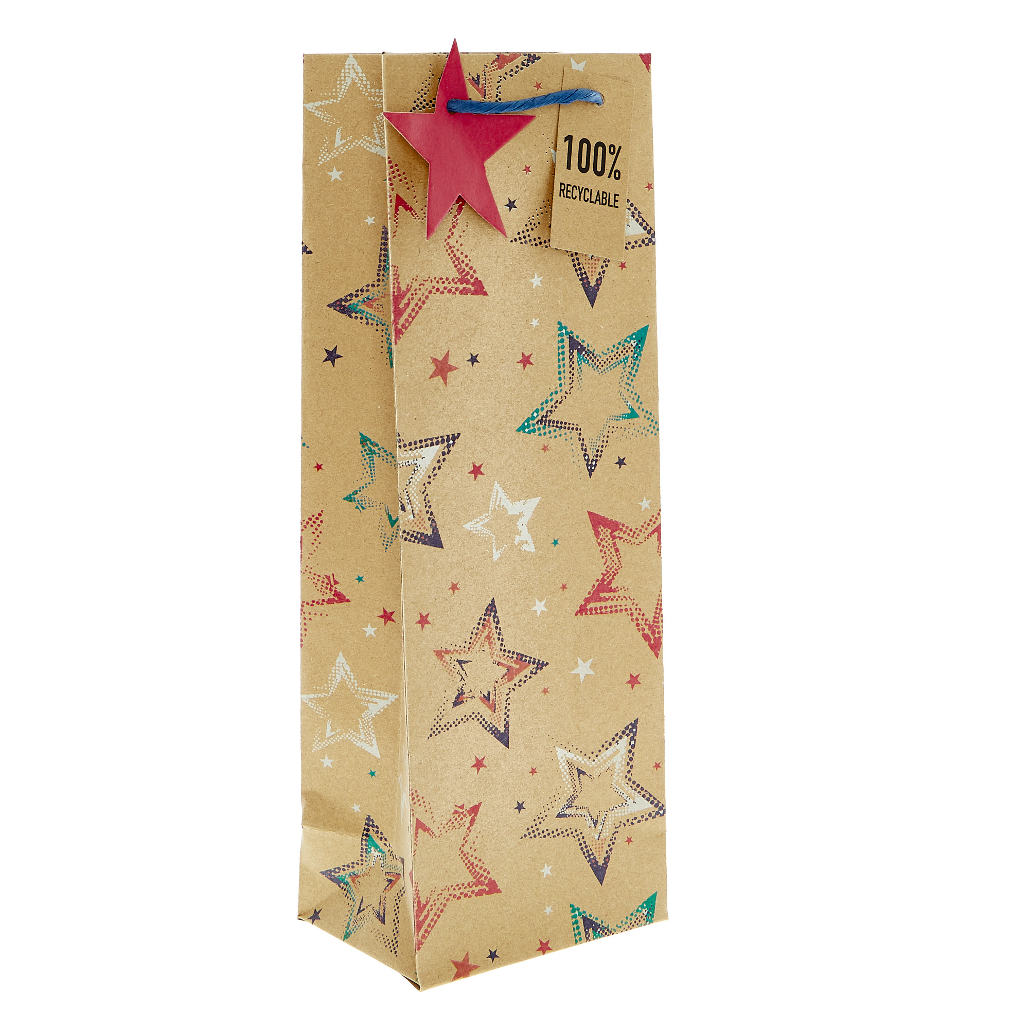 Recyclable Kraft Starry Bottle Bag