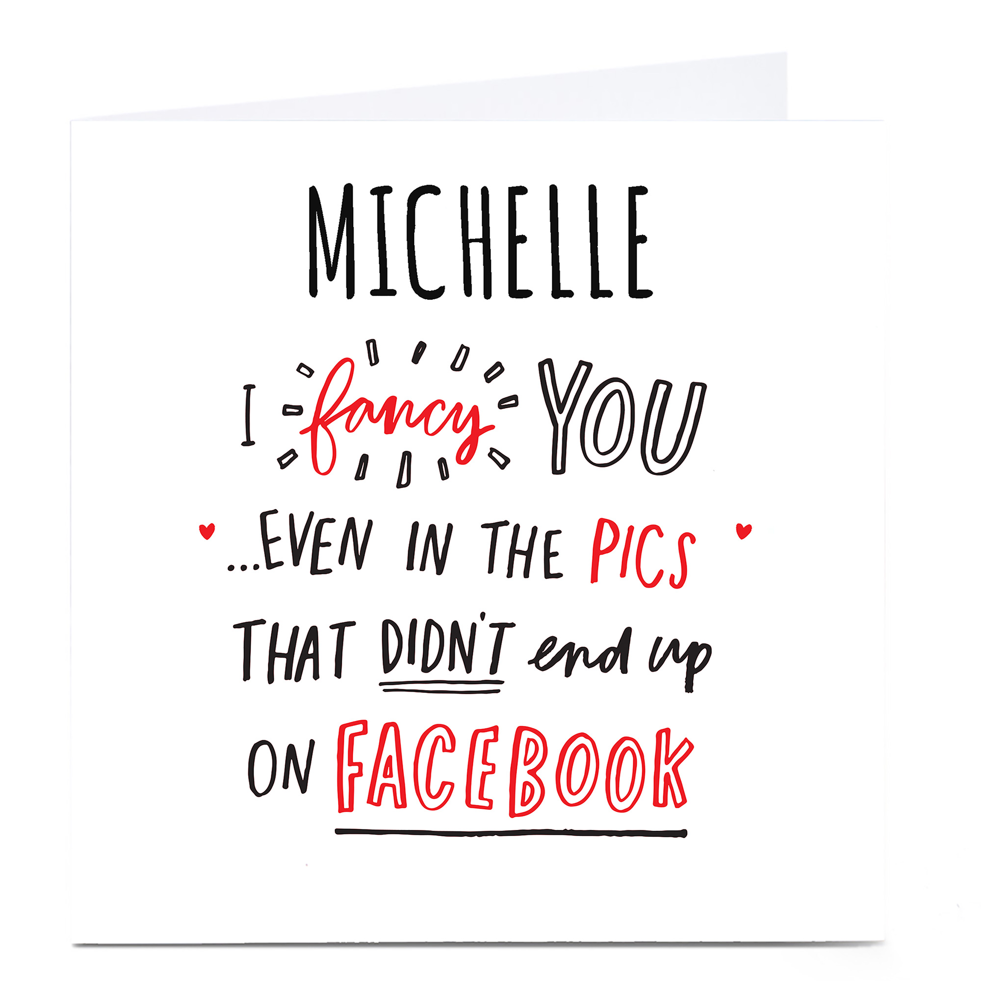 Personalised Valentine's Card - I Fancy You, Facebook