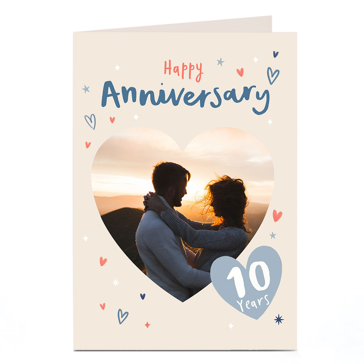 Personalised Anniversary Photo Card - Happy Anniversary, 10 Years