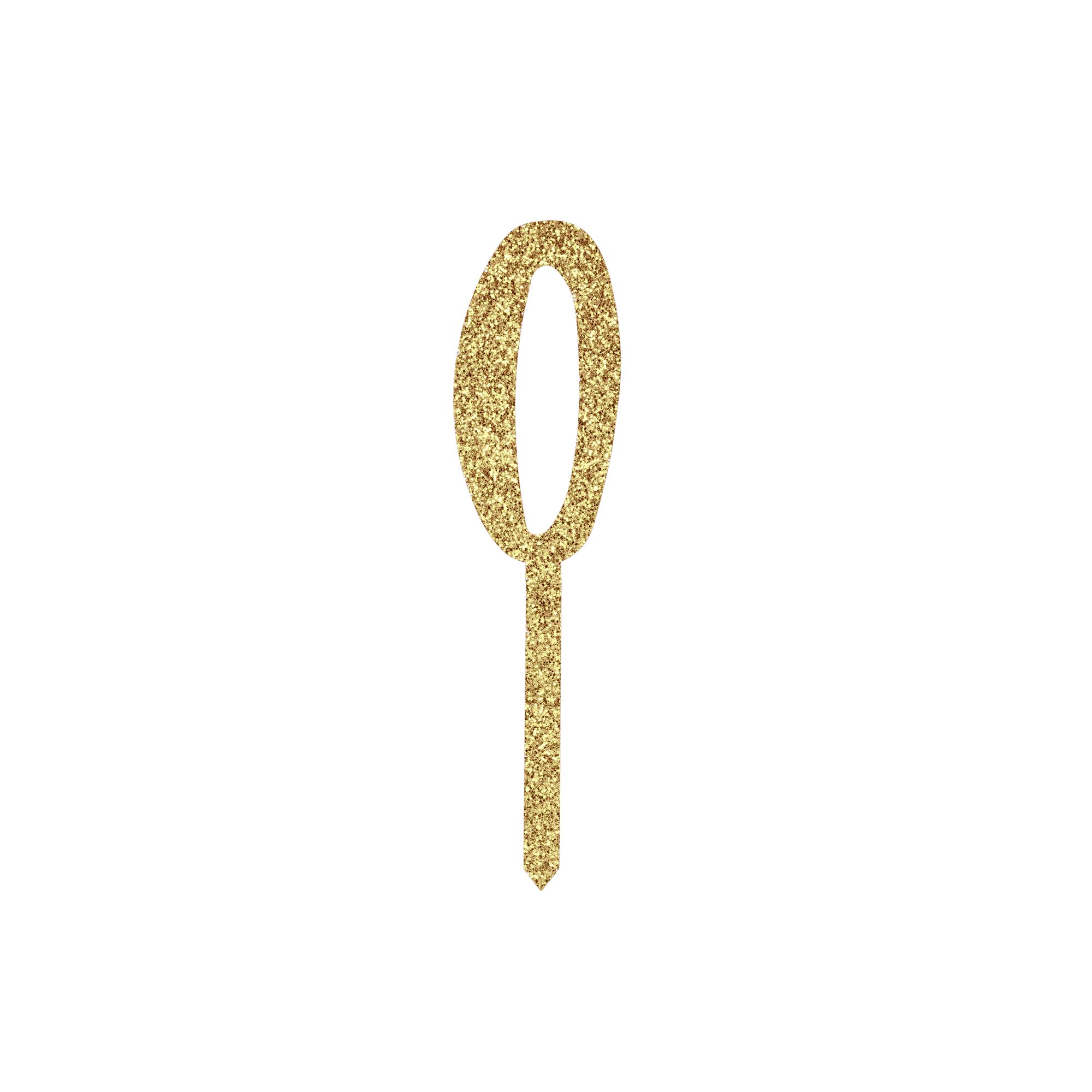 Metallic Gold Number Glitter Acrylic Cake Topper (Numbers 0-9)
