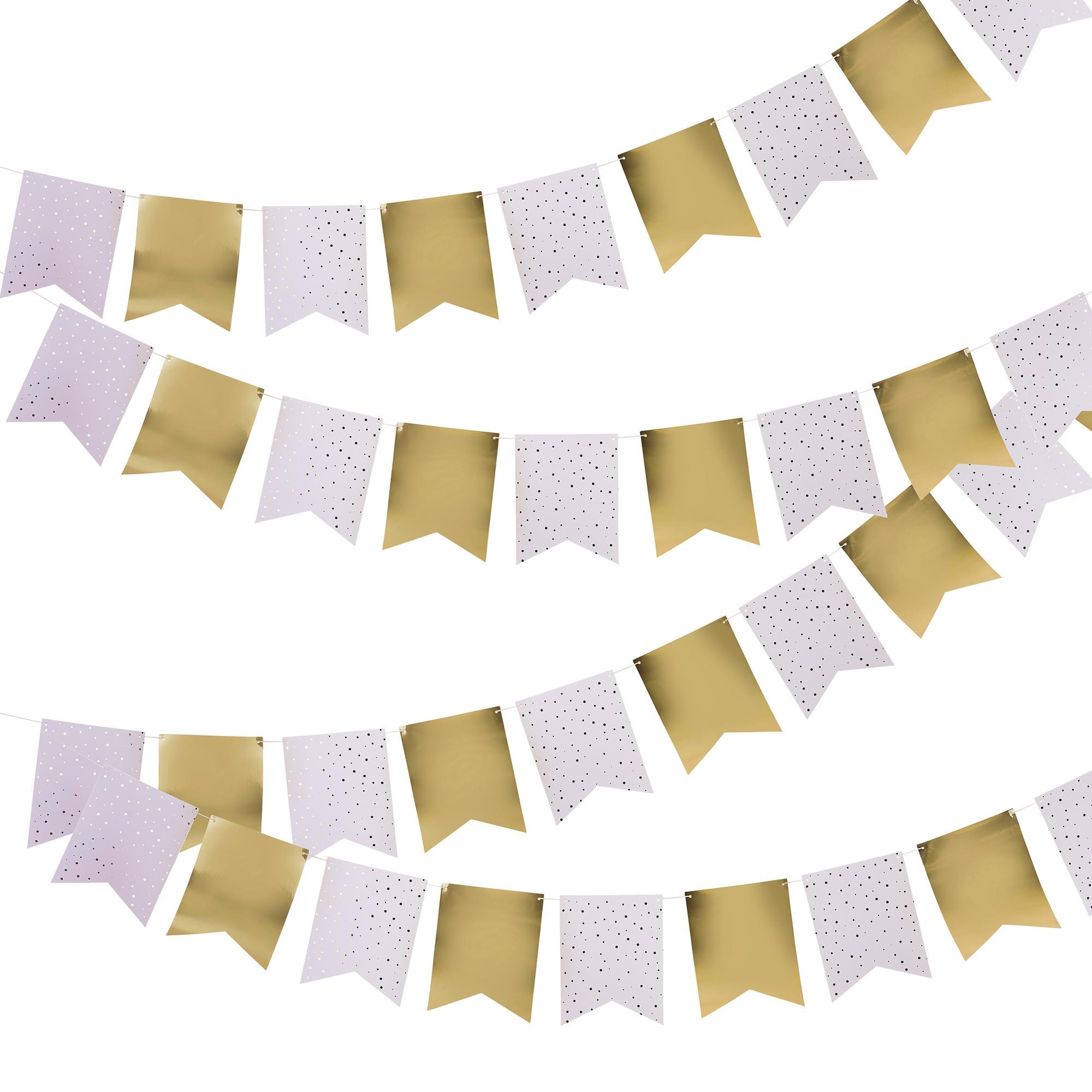 Metallic Flag Card Bunting 10m (3 Colour Options)