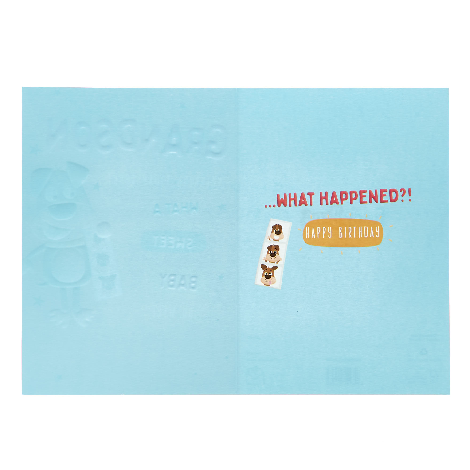 Grandson Sweet Baby Cartoon Dog Birthday Card