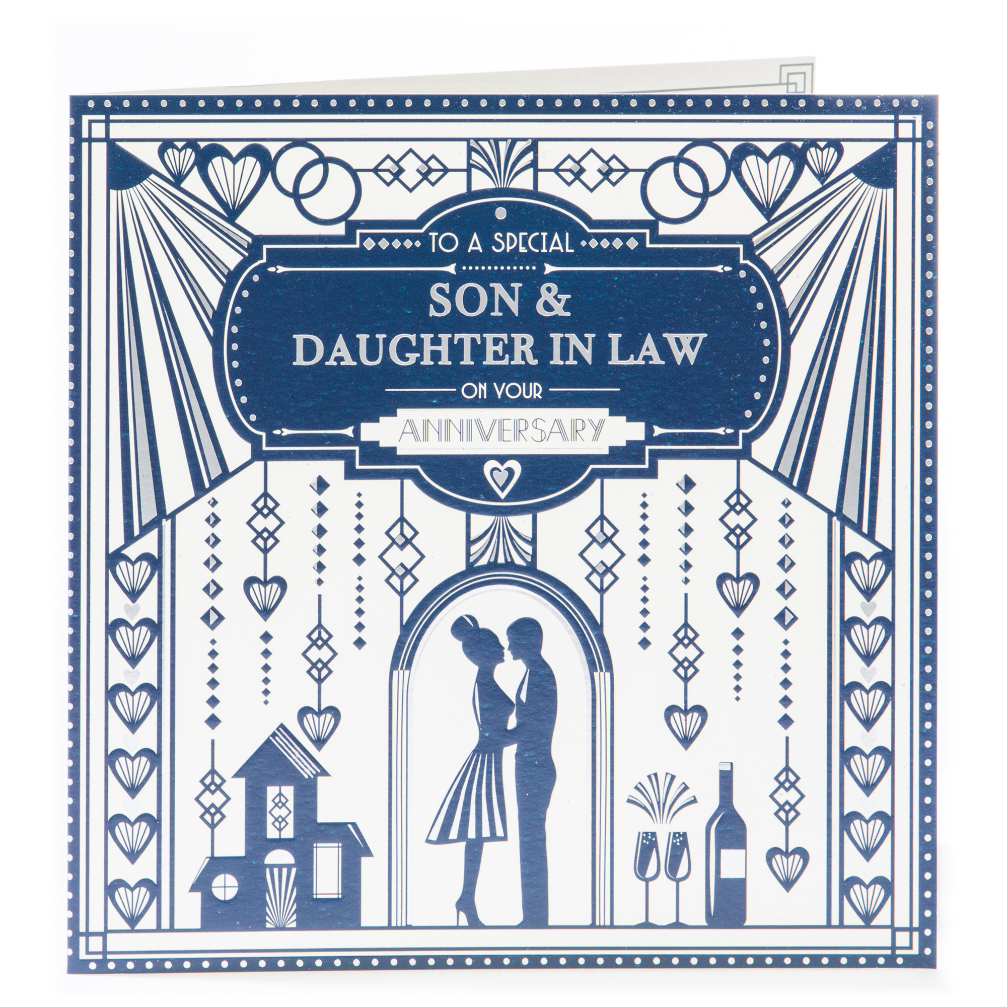 Platinum Collection Anniversary Card - Son & Daughter In Law 