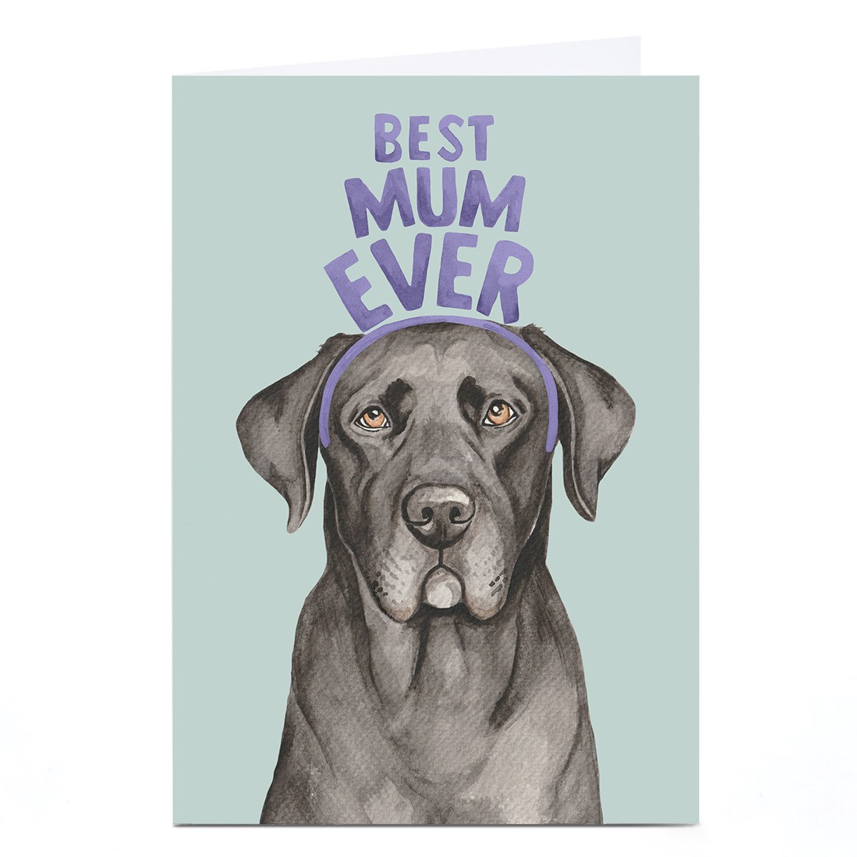 Personalised Lil Wabbit Mother's Day Card - Best Mum Ever Black Labrador