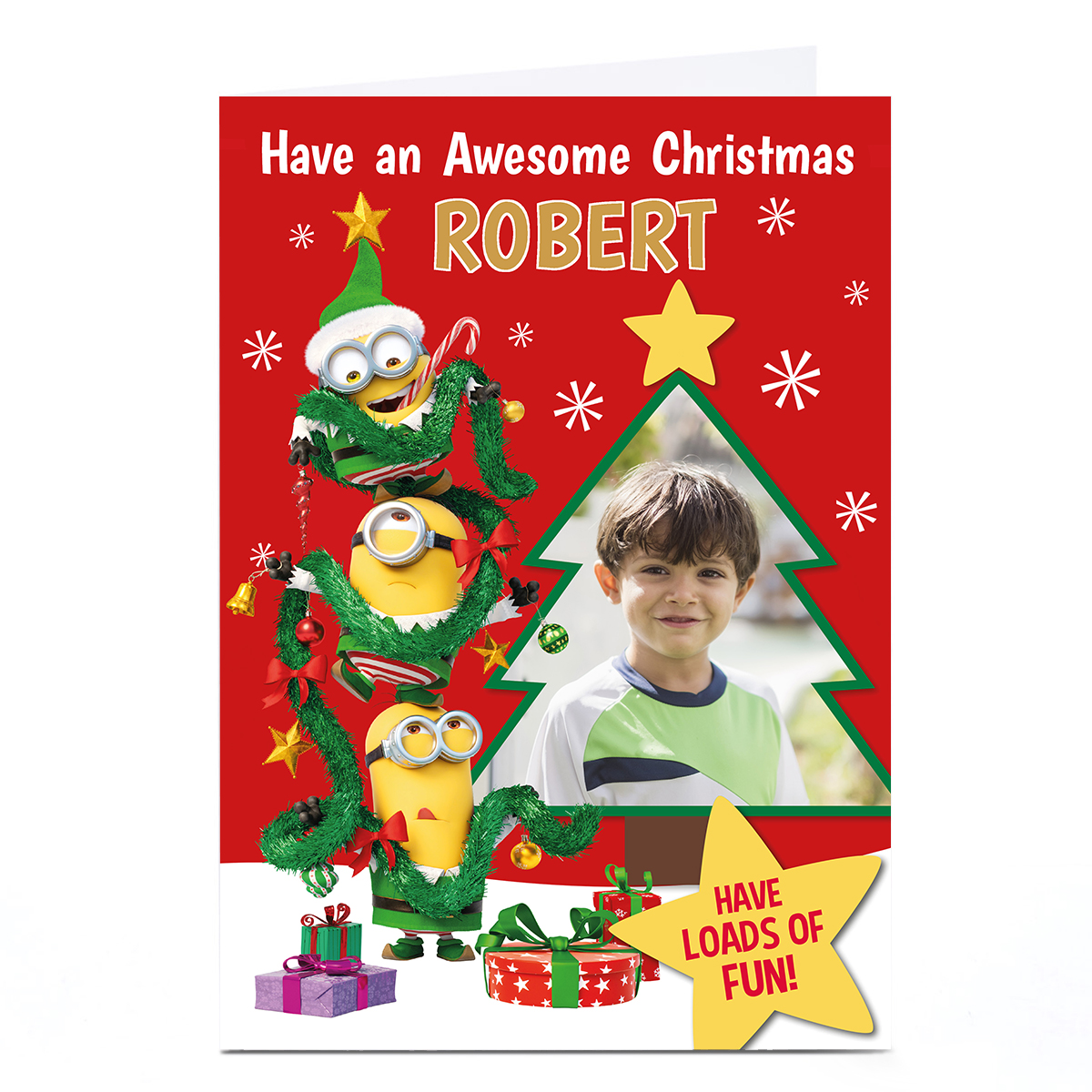 Photo Minions Christmas Card - Have Loads Of Fun