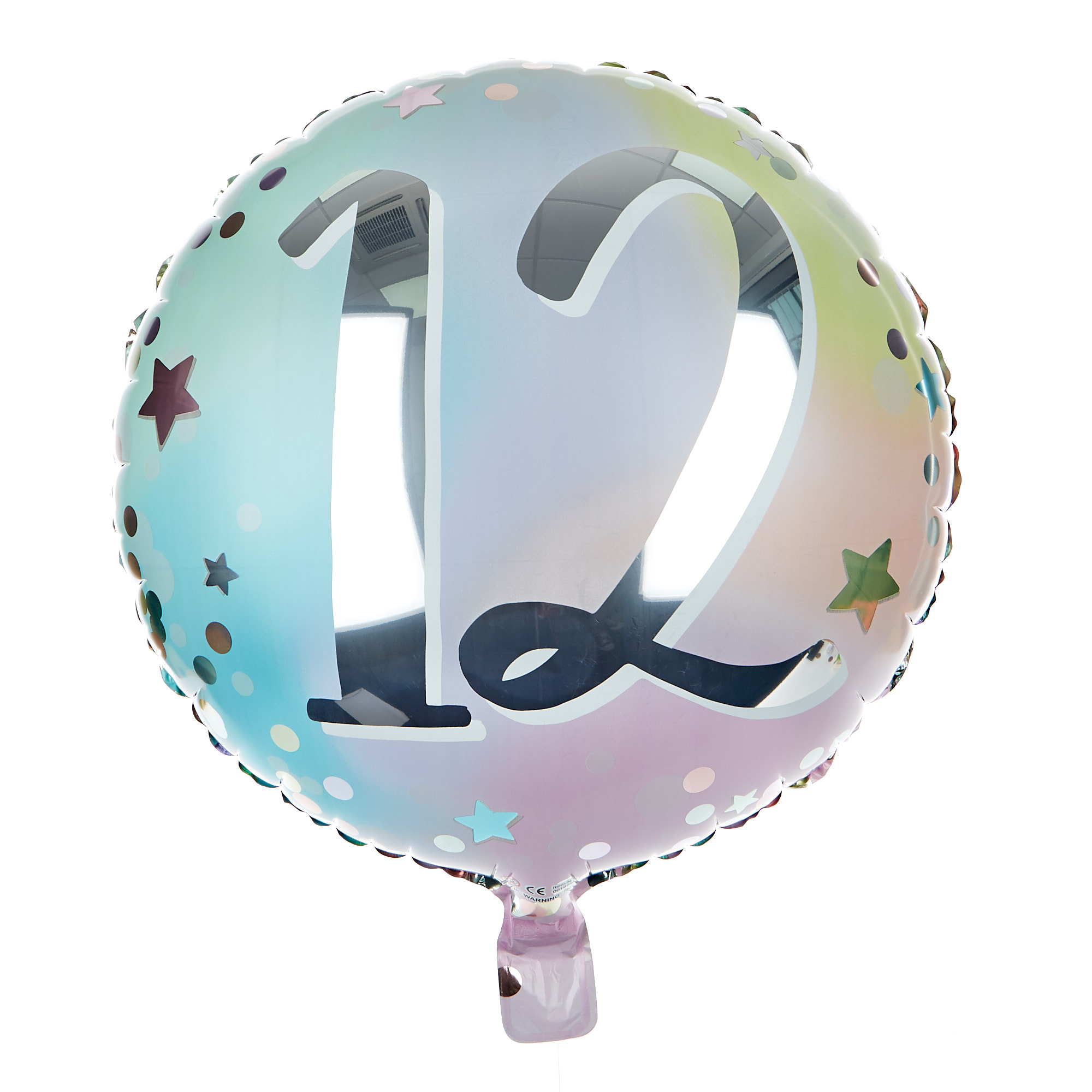 Starry Pastels 12th Birthday 18-Inch Foil Helium Balloon