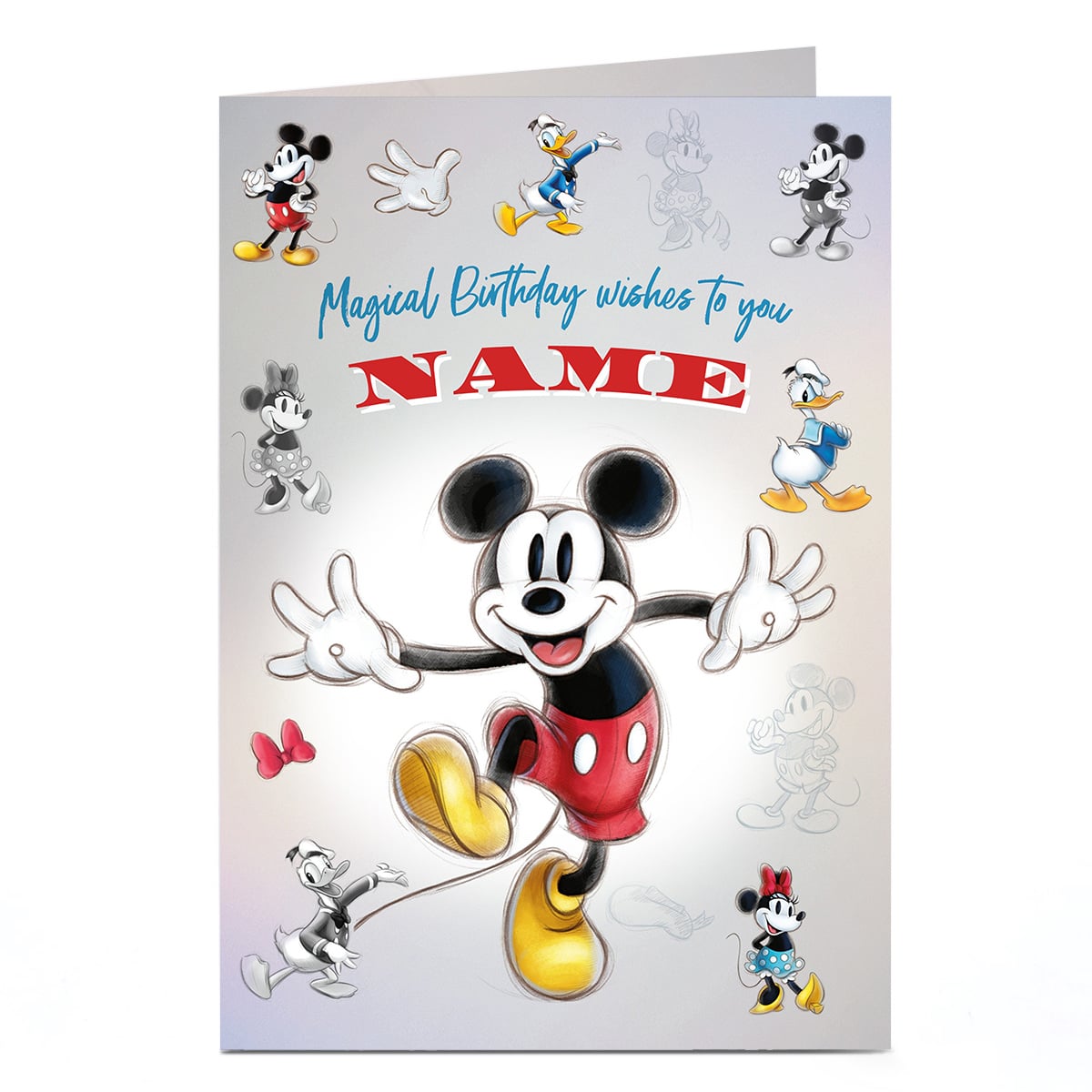 Personalised Mickey Mouse Birthday Card, Magical Wishes