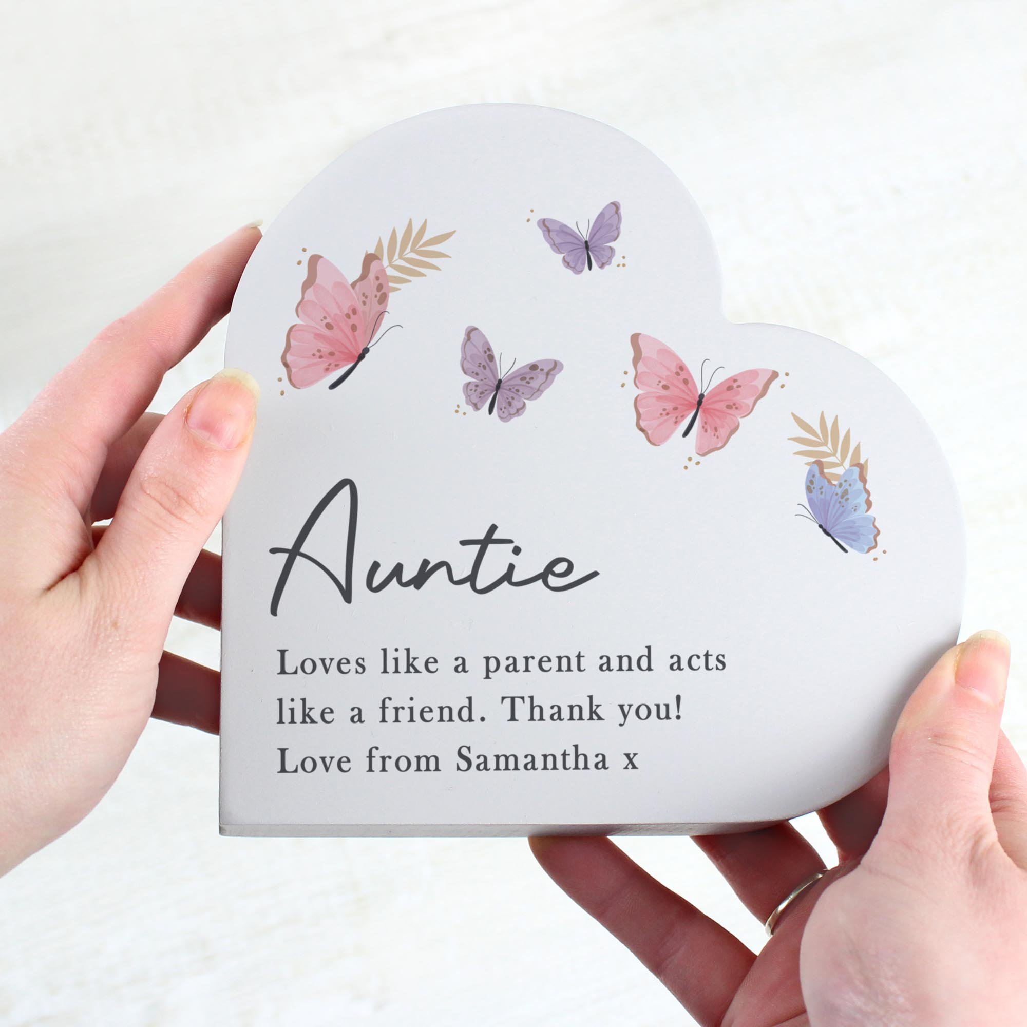 Personalised Butterfly Grey Heart Ornament