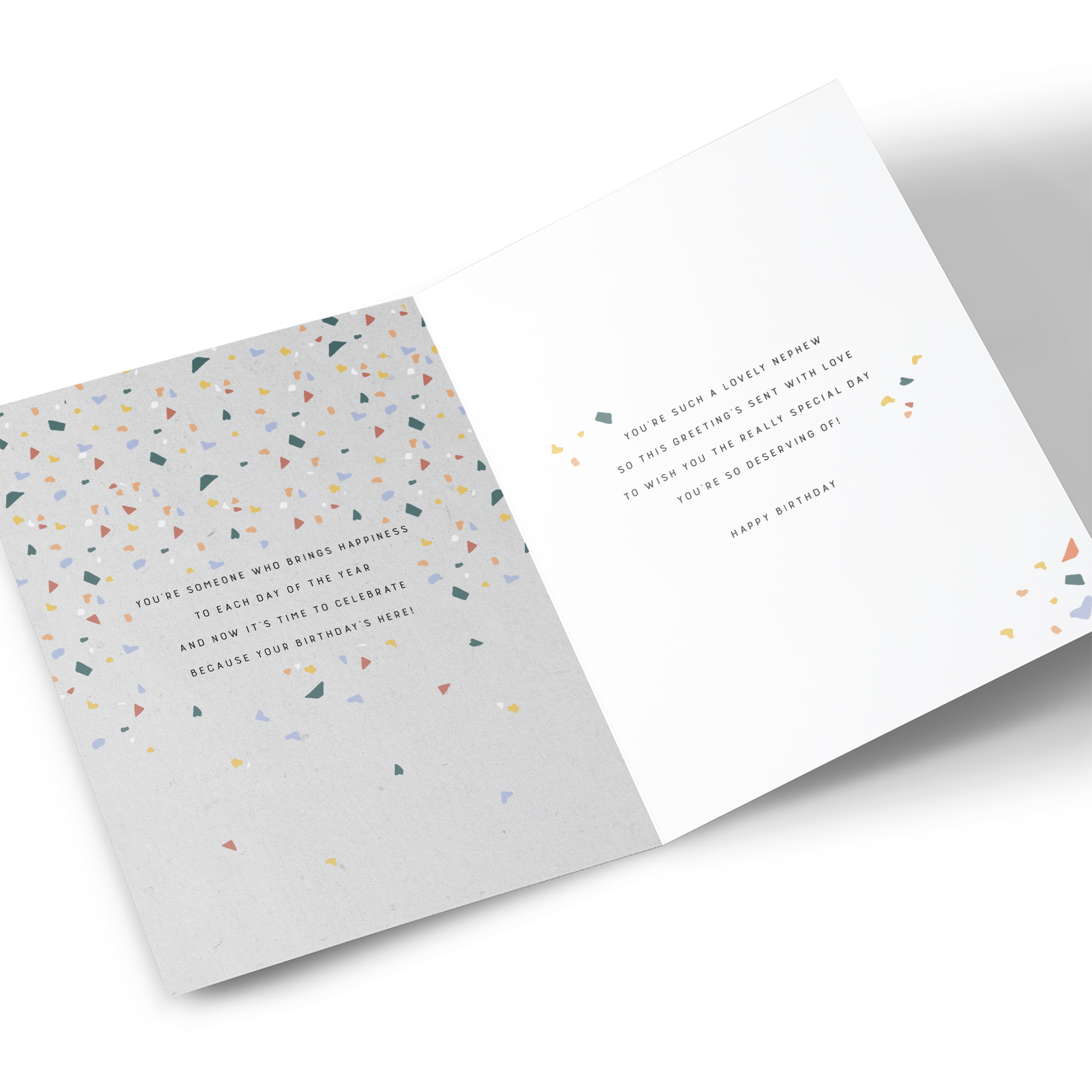 Birthday Card - Bear With Confetti Sprinkles, Nephew