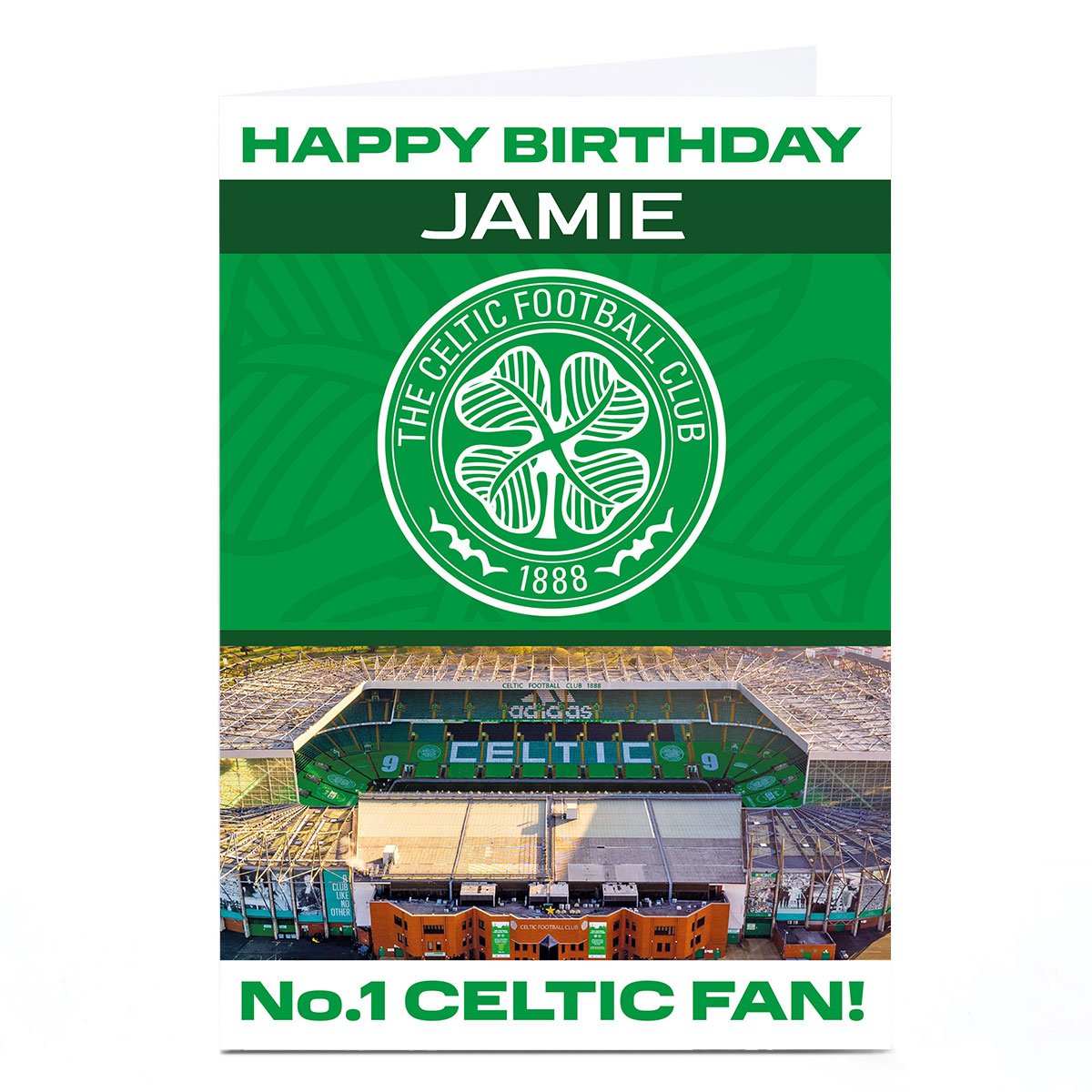 Personalised Football Birthday Card - No.1 Celtic Fan