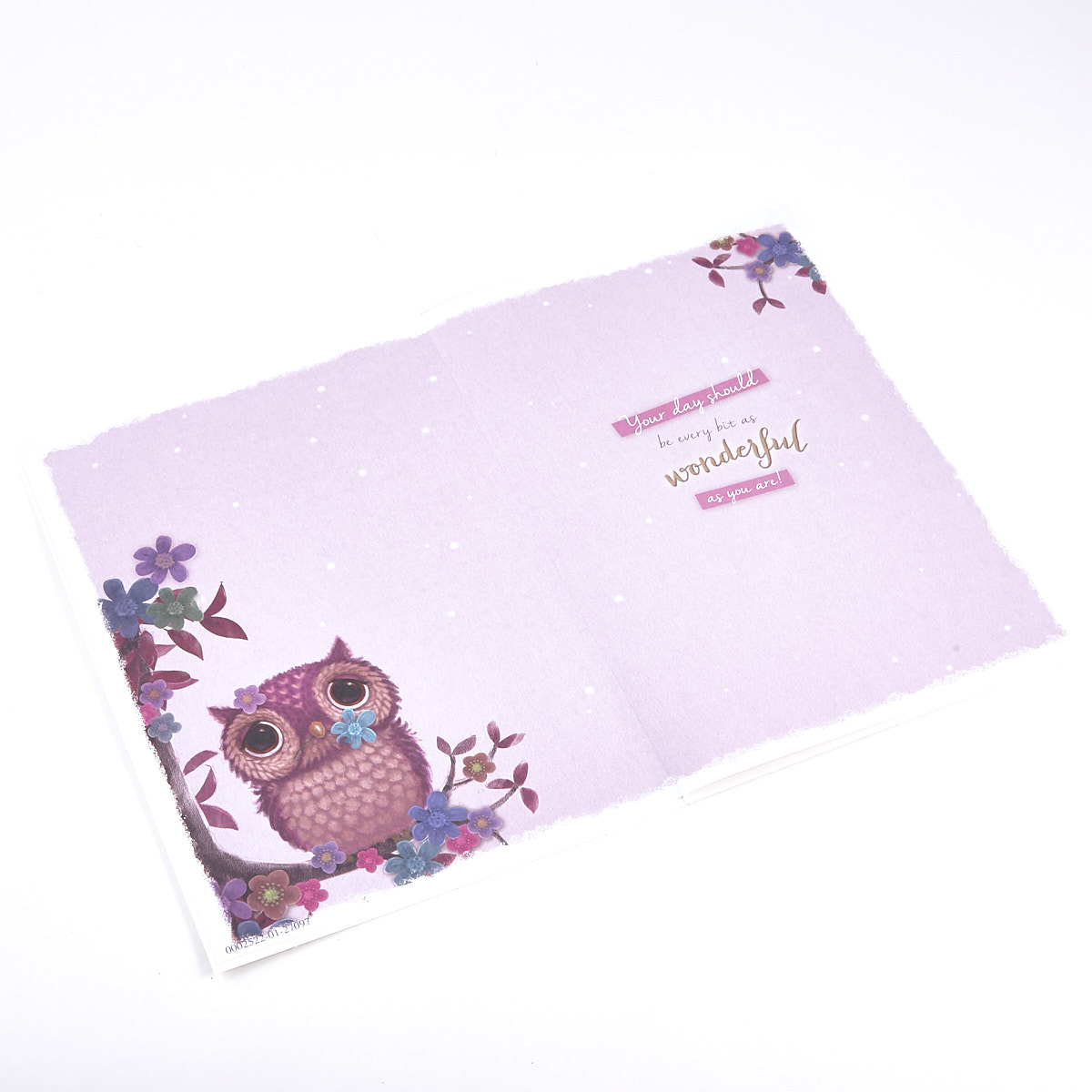 Birthday Card - Owl & Flowers