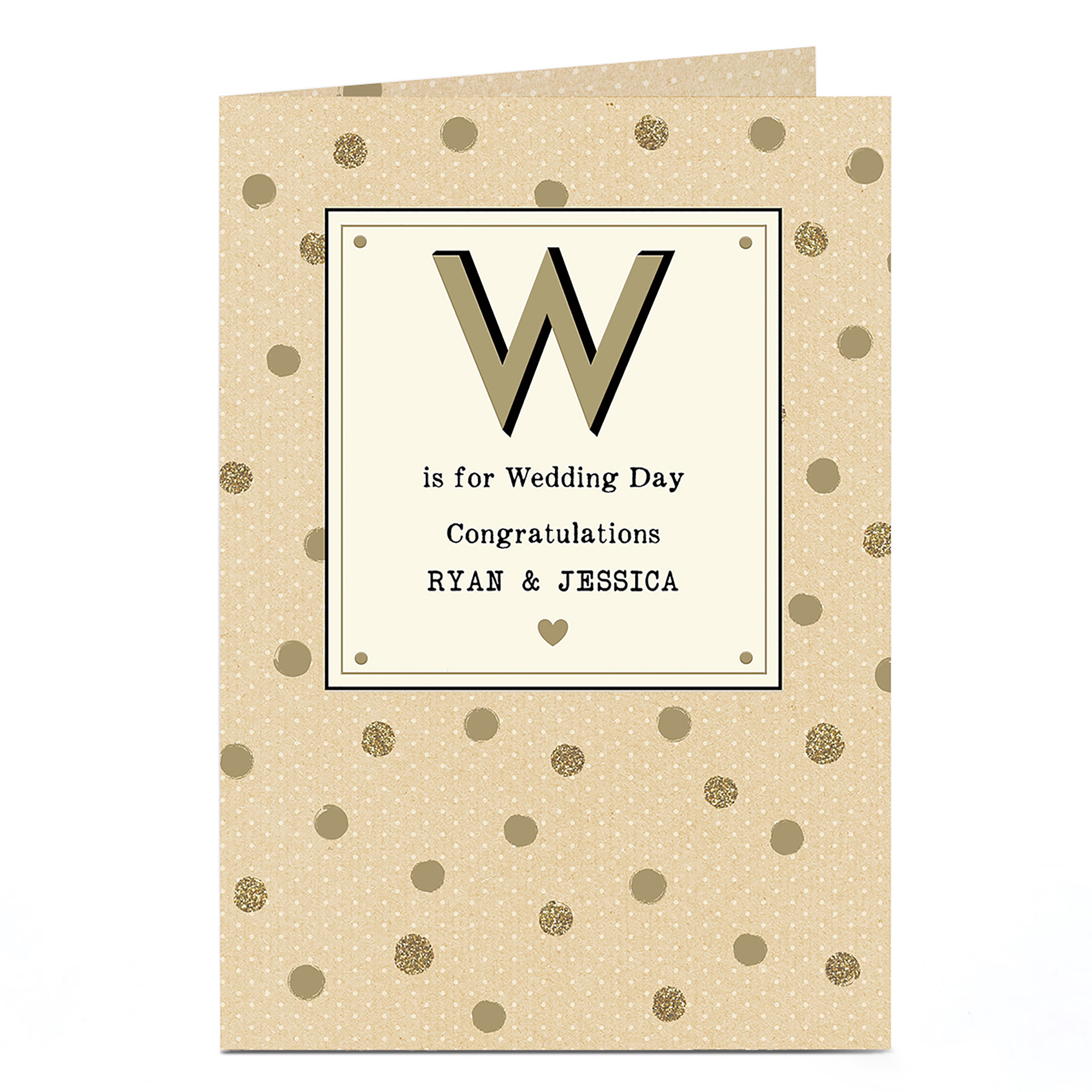 Personalised Wedding Card - W is for Wedding