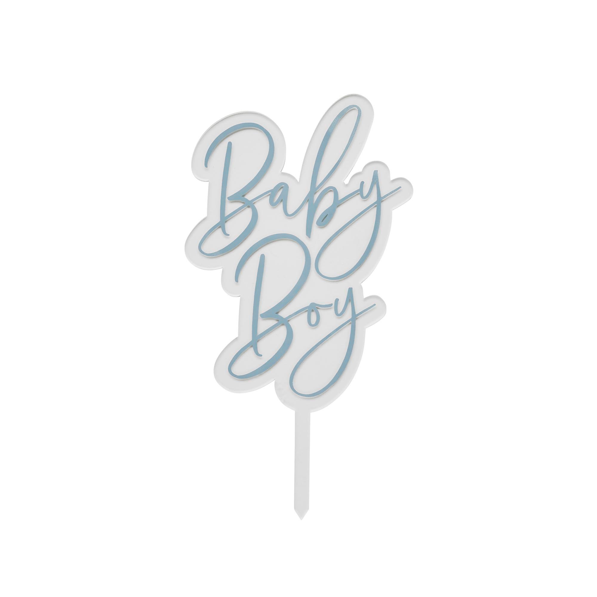 Blue Baby Boy Acrylic Cake Topper
