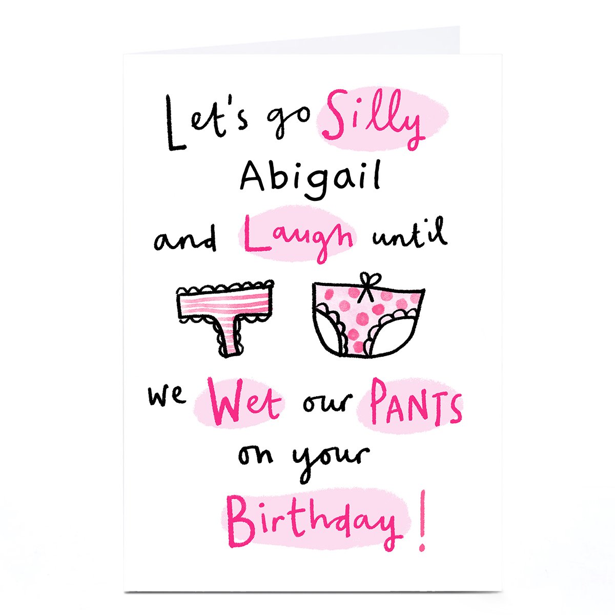 Personalised Lindsay Kirby Birthday Card - Wet Our Pants