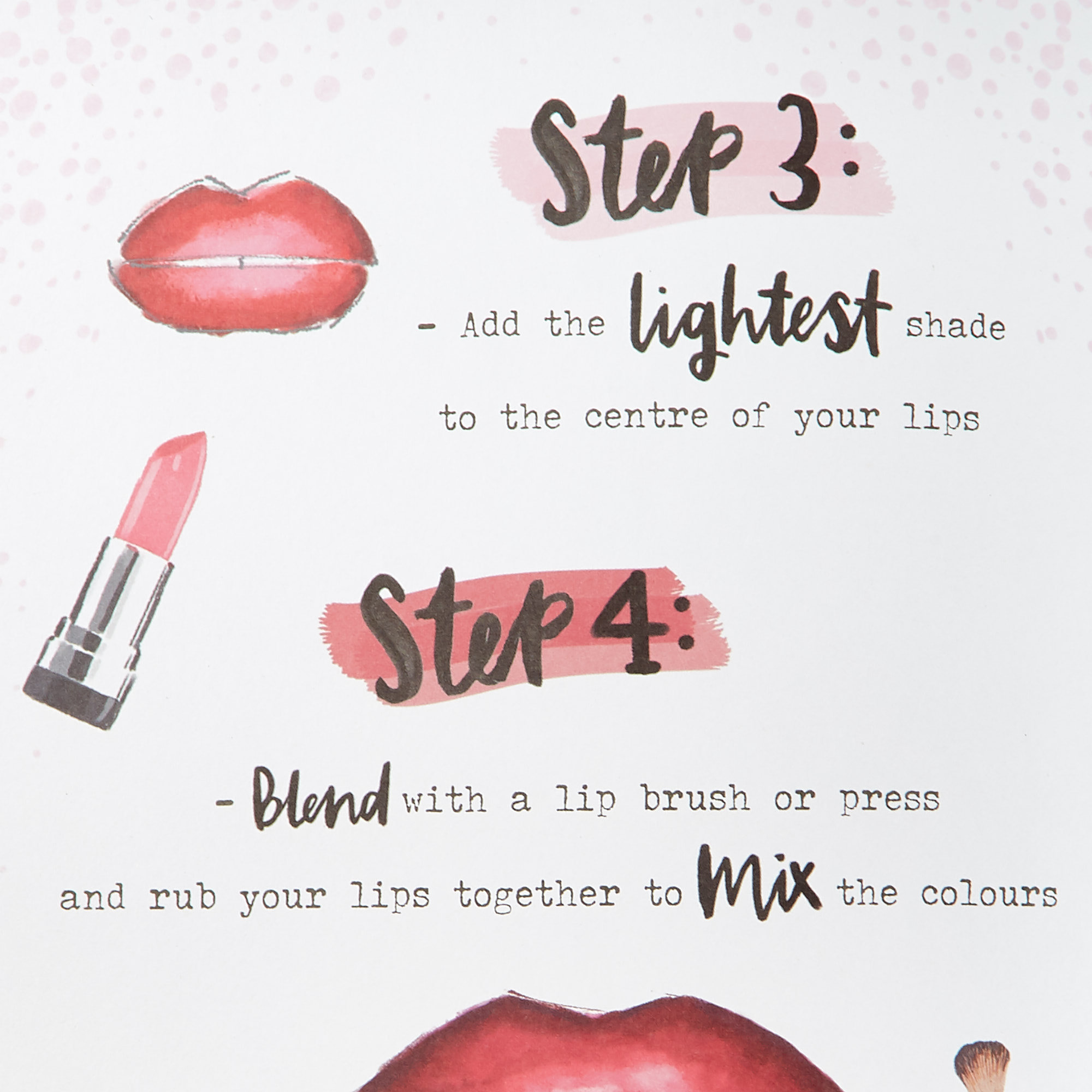 Birthday Cards - Ombre Lips Make Up Guide (Pack of 6)
