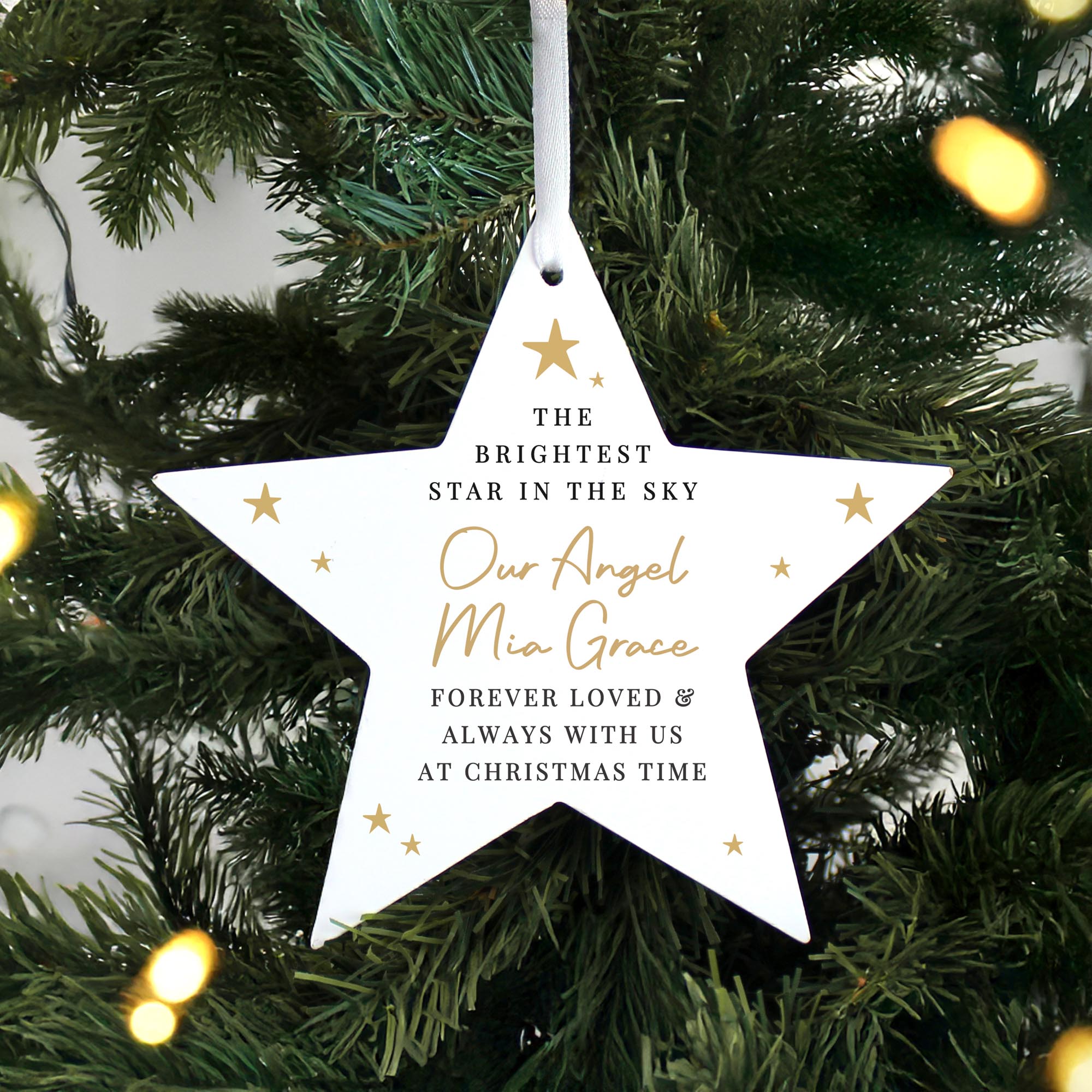Personalised Christmas Memorial Star Ornament