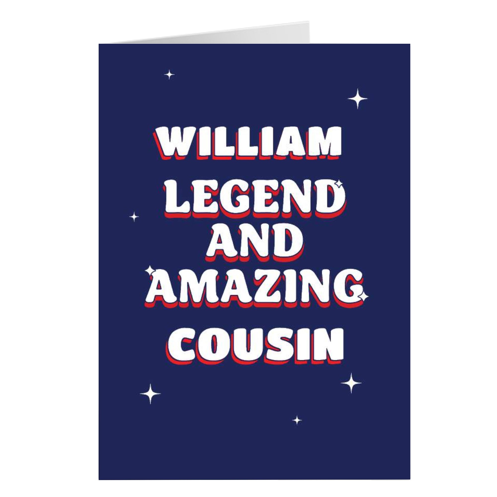 Personalised Card - Legend and Amazing Cousin, Any Name