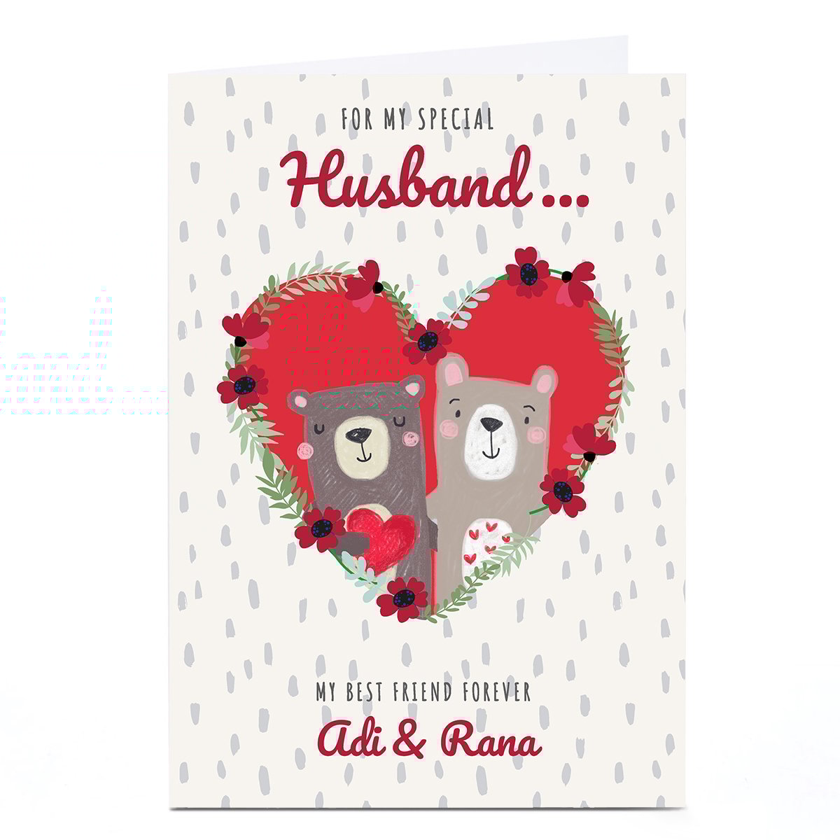 Personalised Bev Hopwood Valentine's Day Card - Best Friend Bears