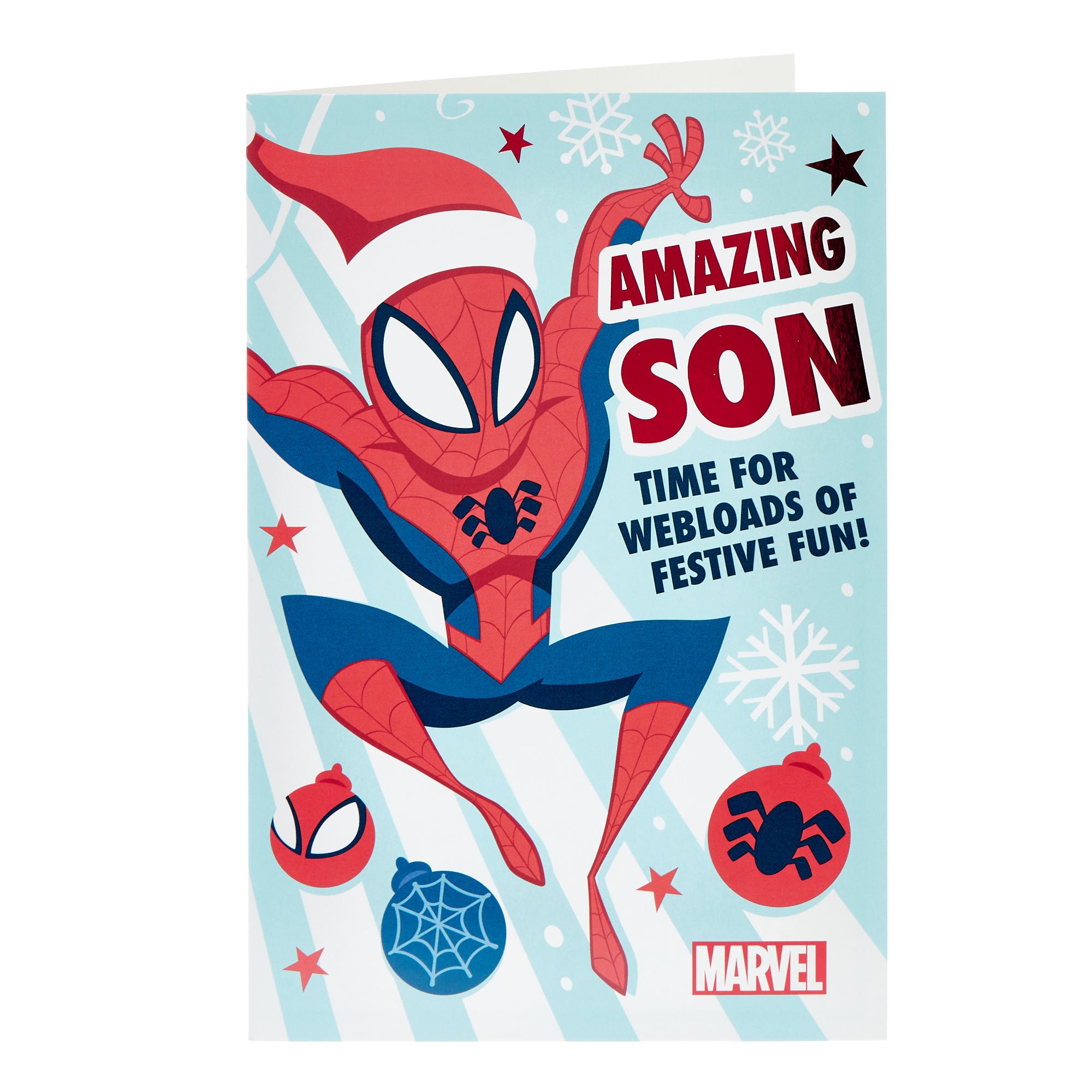 Son Spiderman Christmas Card