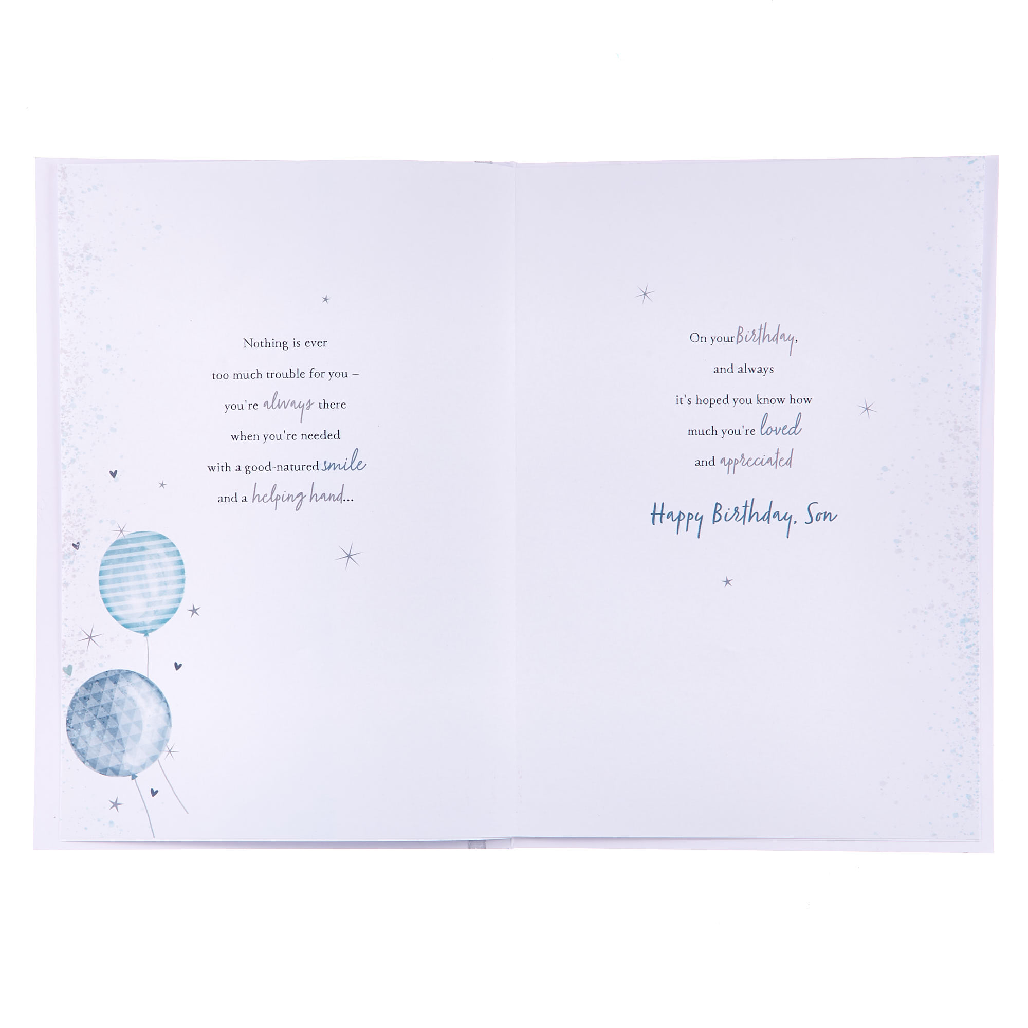 Birthday Card - Special Son Blue Balloons